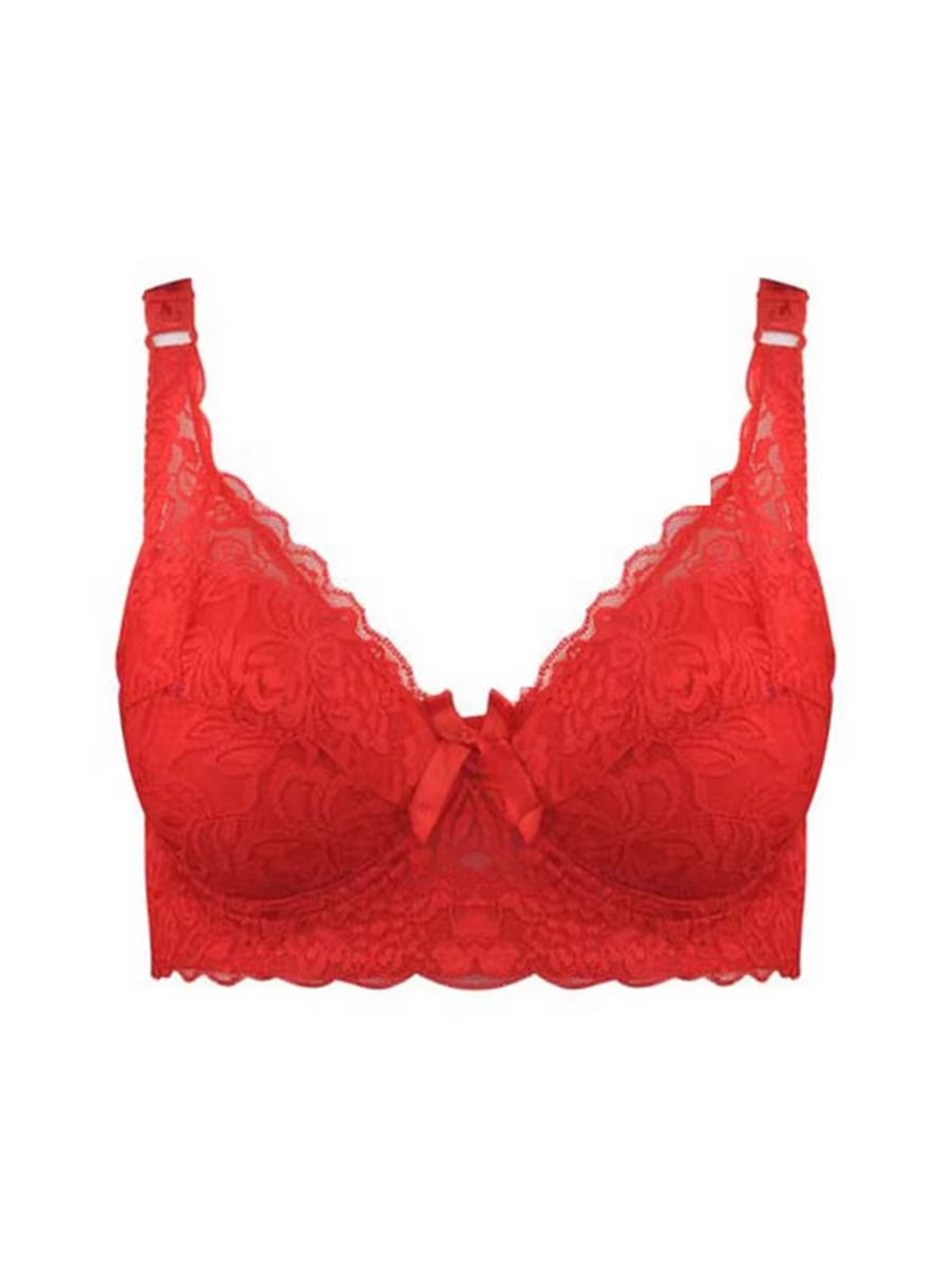 Plus Size Wireless Lace Bra Full Coverage Thin Cup Adjustable Bra Soft Comfort Bra For B C D Cups 13