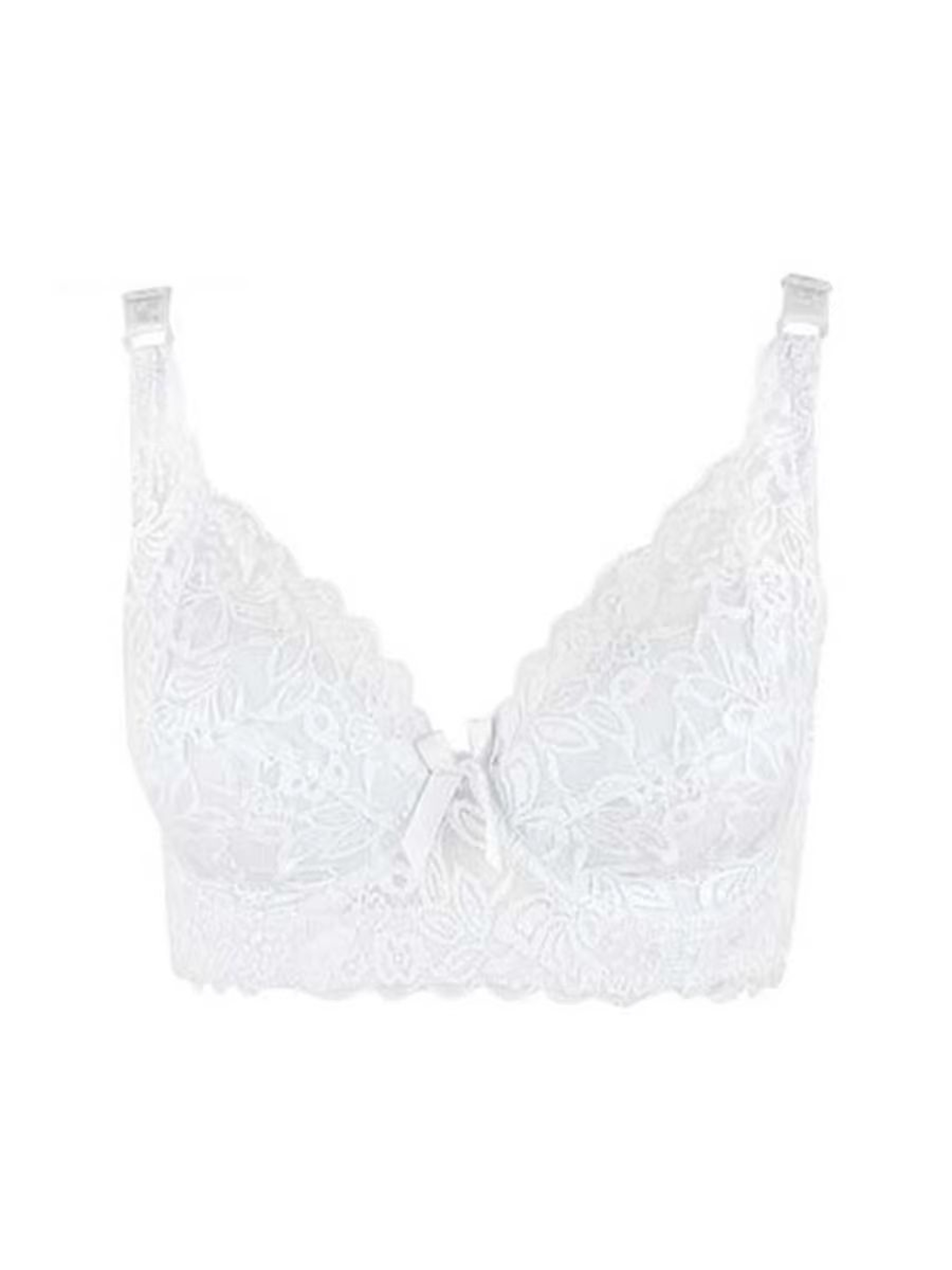 Plus Size Wireless Lace Bra Full Coverage Thin Cup Adjustable Bra Soft Comfort Bra For B C D Cups 14