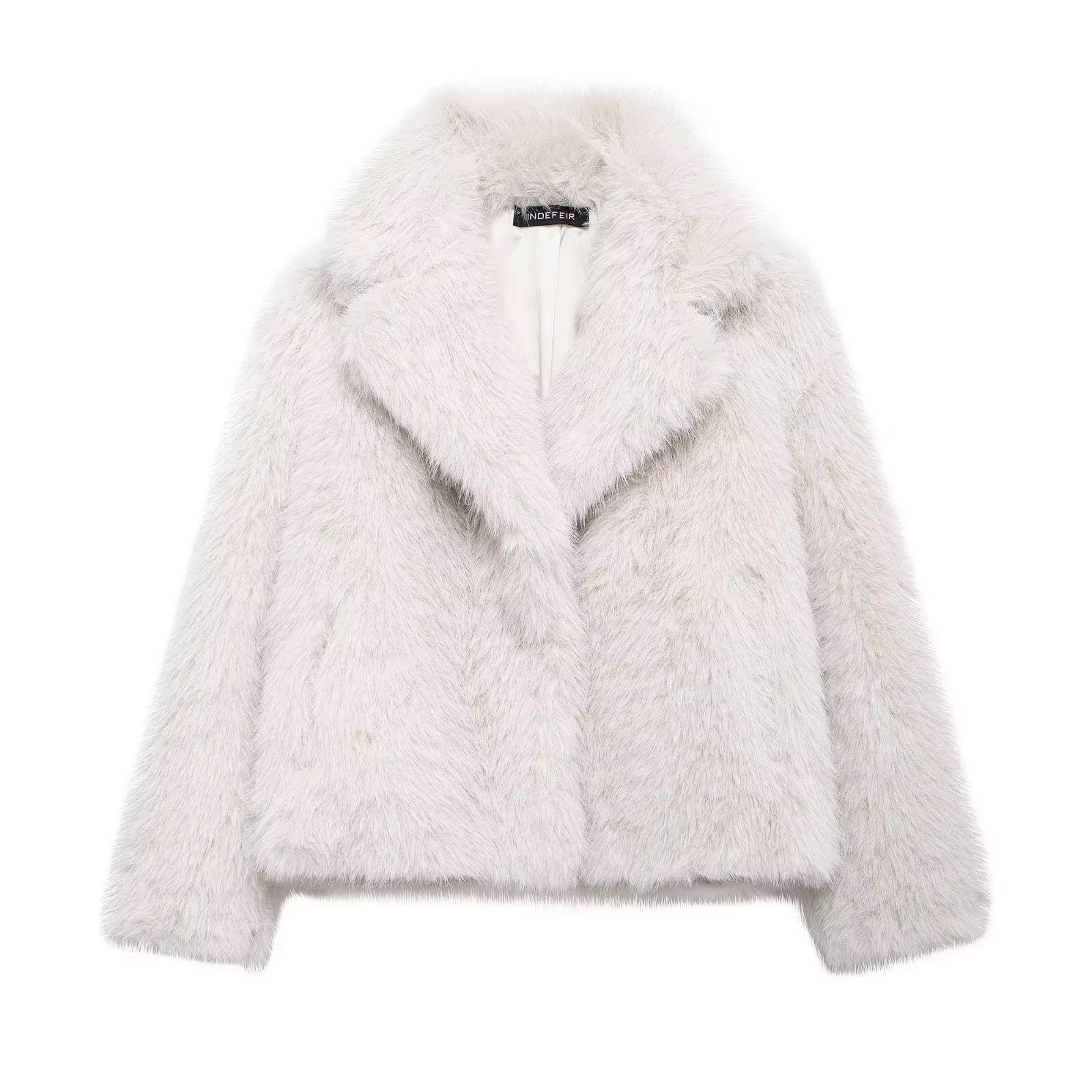 Elegant Faux Fur Coat Women Fluffy Winter Faux Fur Jacket Long Sleeve Lapel Fluffy Fur Coat 6