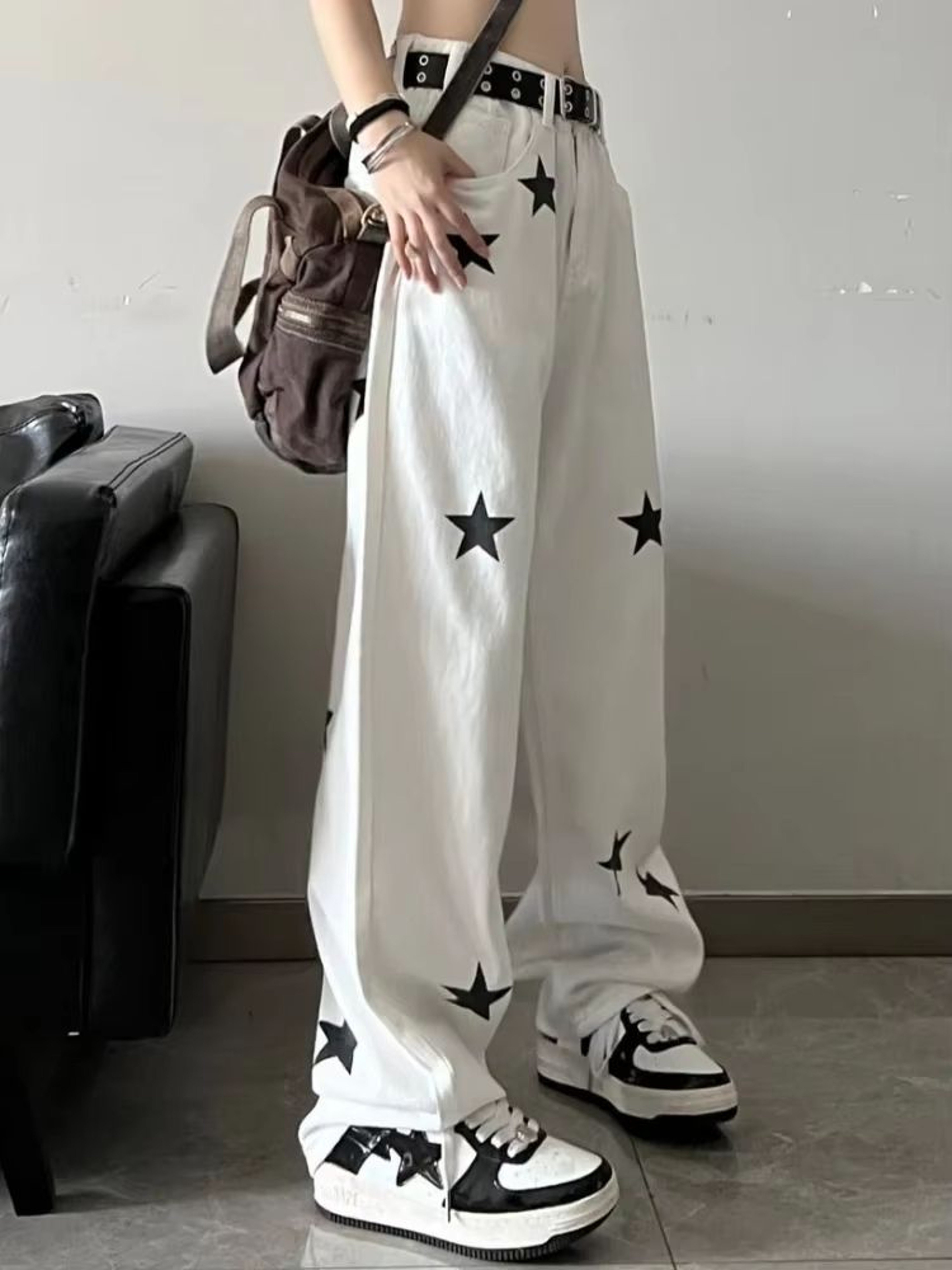 Y2K Wide Leg Baggy Jeans Women High Waisted Harajuku Streetwear Jeans Vintage Y2K Baggy Jeans 6