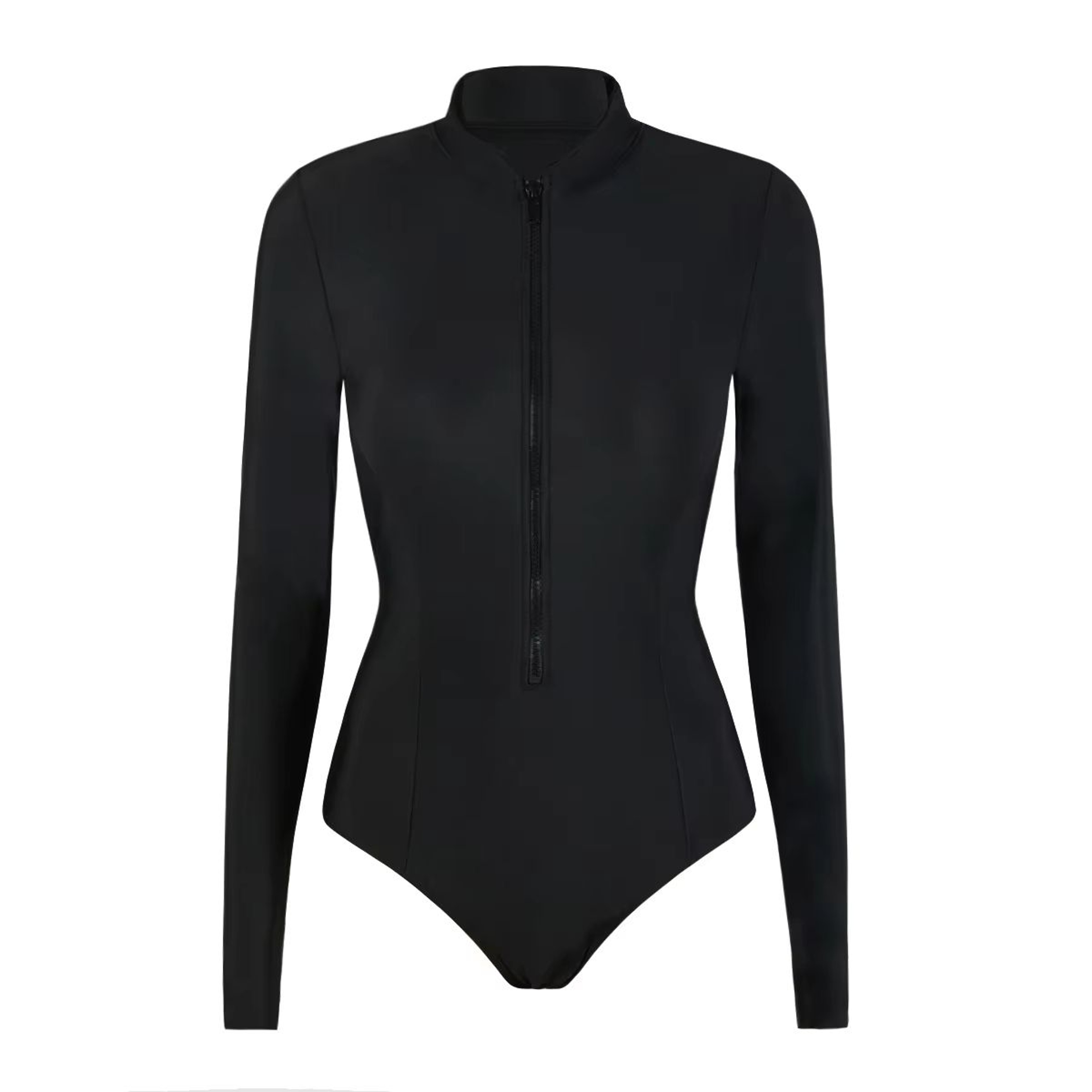 Womens Zip Front Surf Suit Long Sleeve  Athletic Long Sleeve Swimsuit With BuiltIn Chest Pad 2