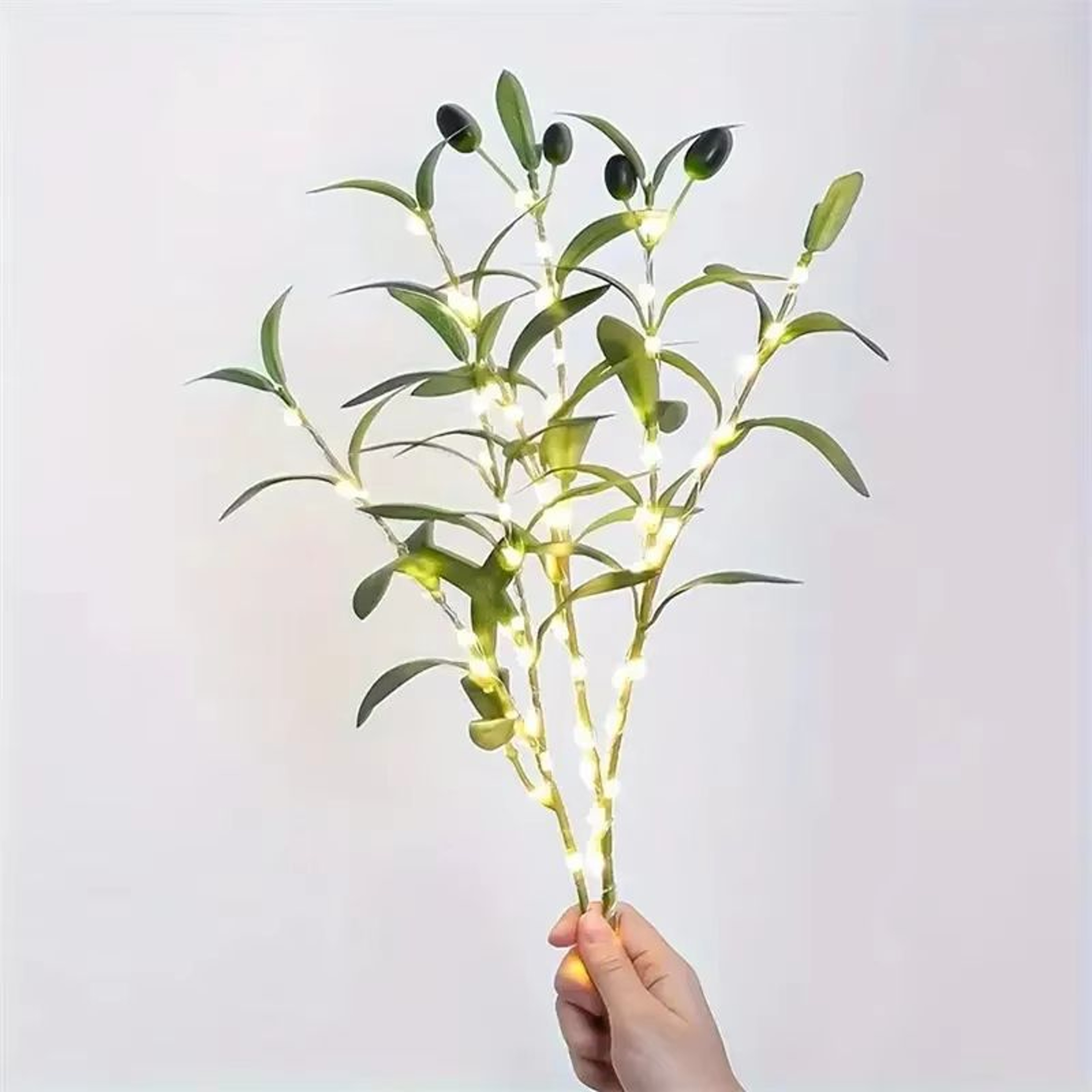 Battery Powered Olive Branch Fairy Lights  Decorative Olive Leaf String Lights For Vases  Room Deco 6