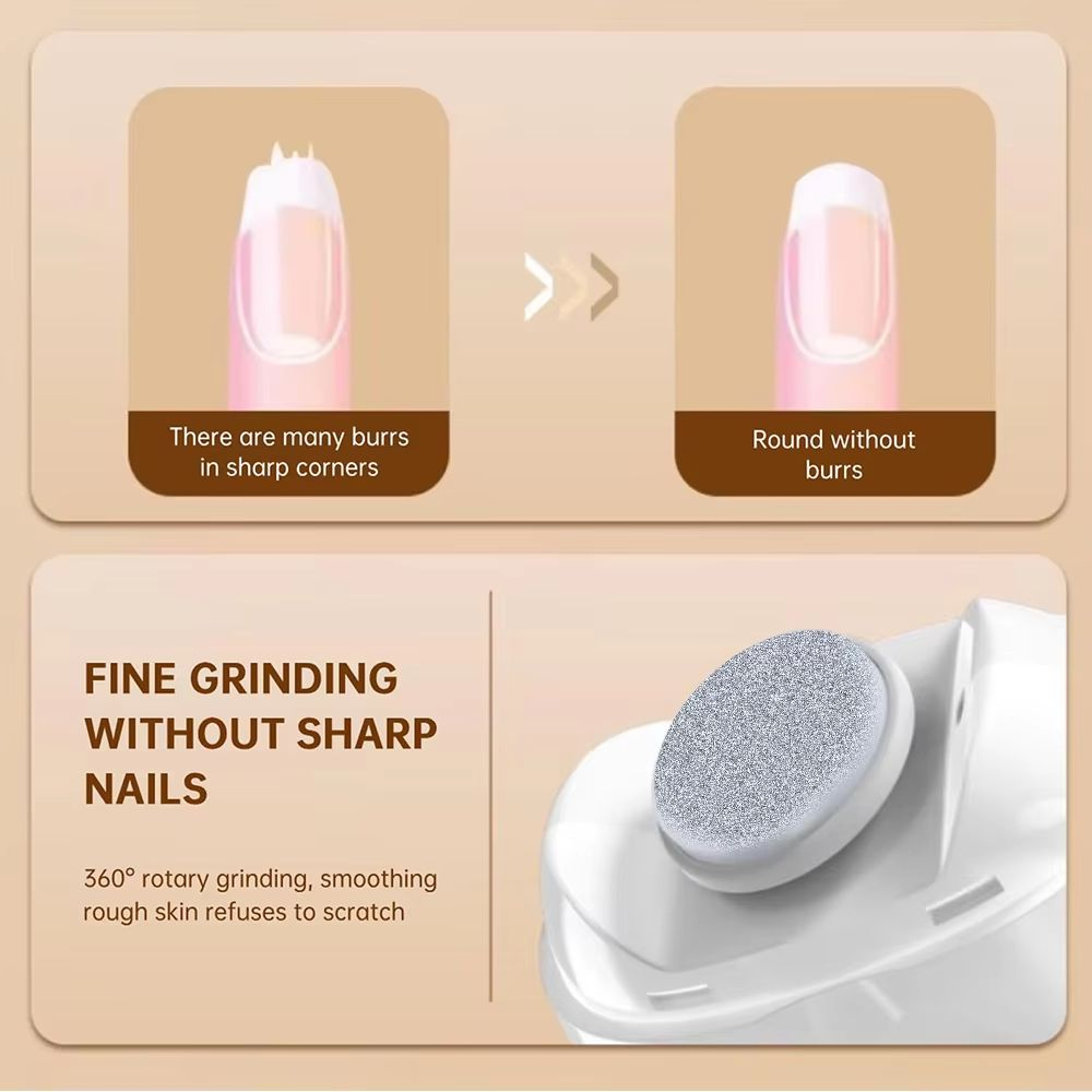 2 In 1 Electric Nail Clipper With LED Light Automatic Nail Grinder Trimmer For Baby  Adults 4