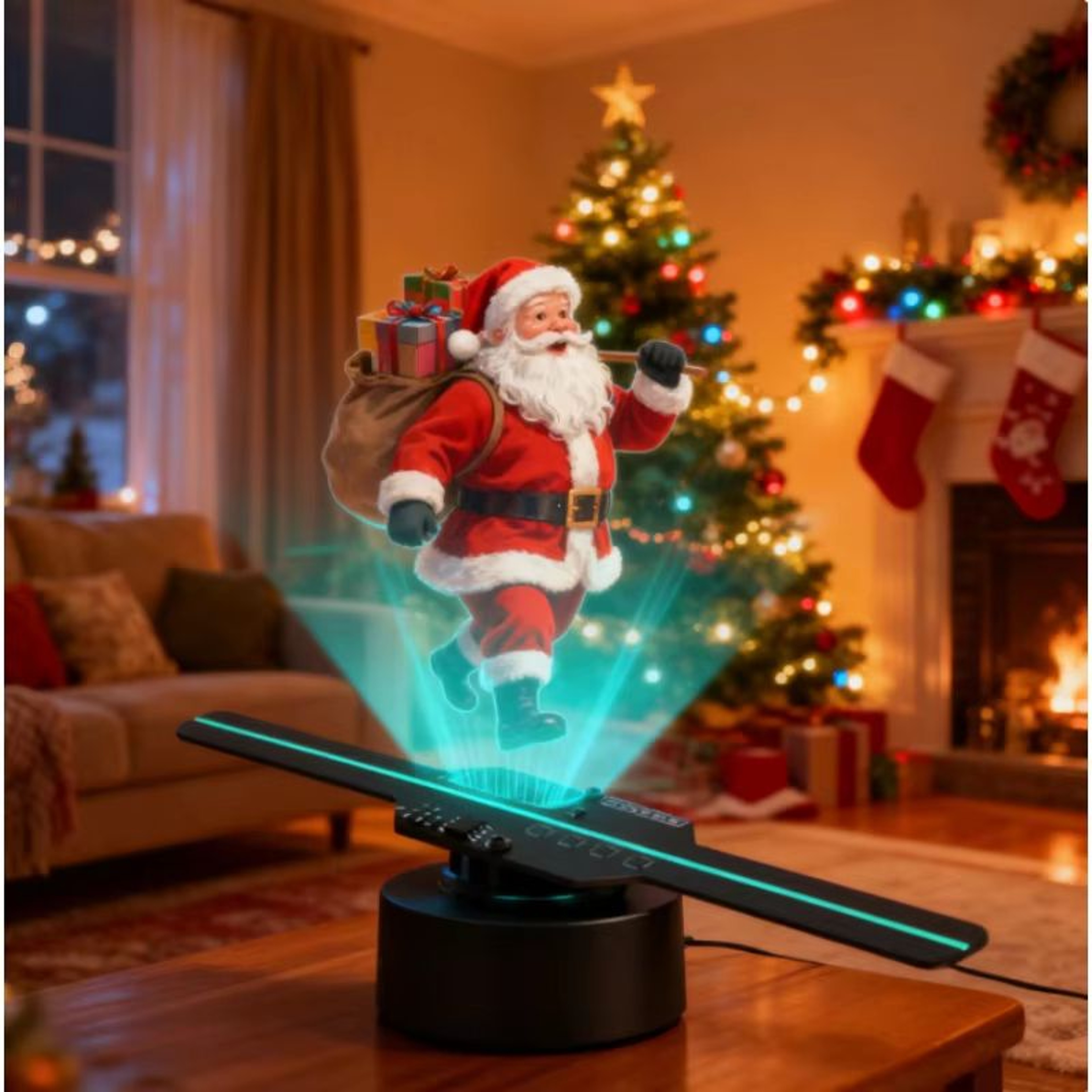 55in Portable 3D Hologram Fan Projector  Mini 3D Hologram Fan Advertising Display 0