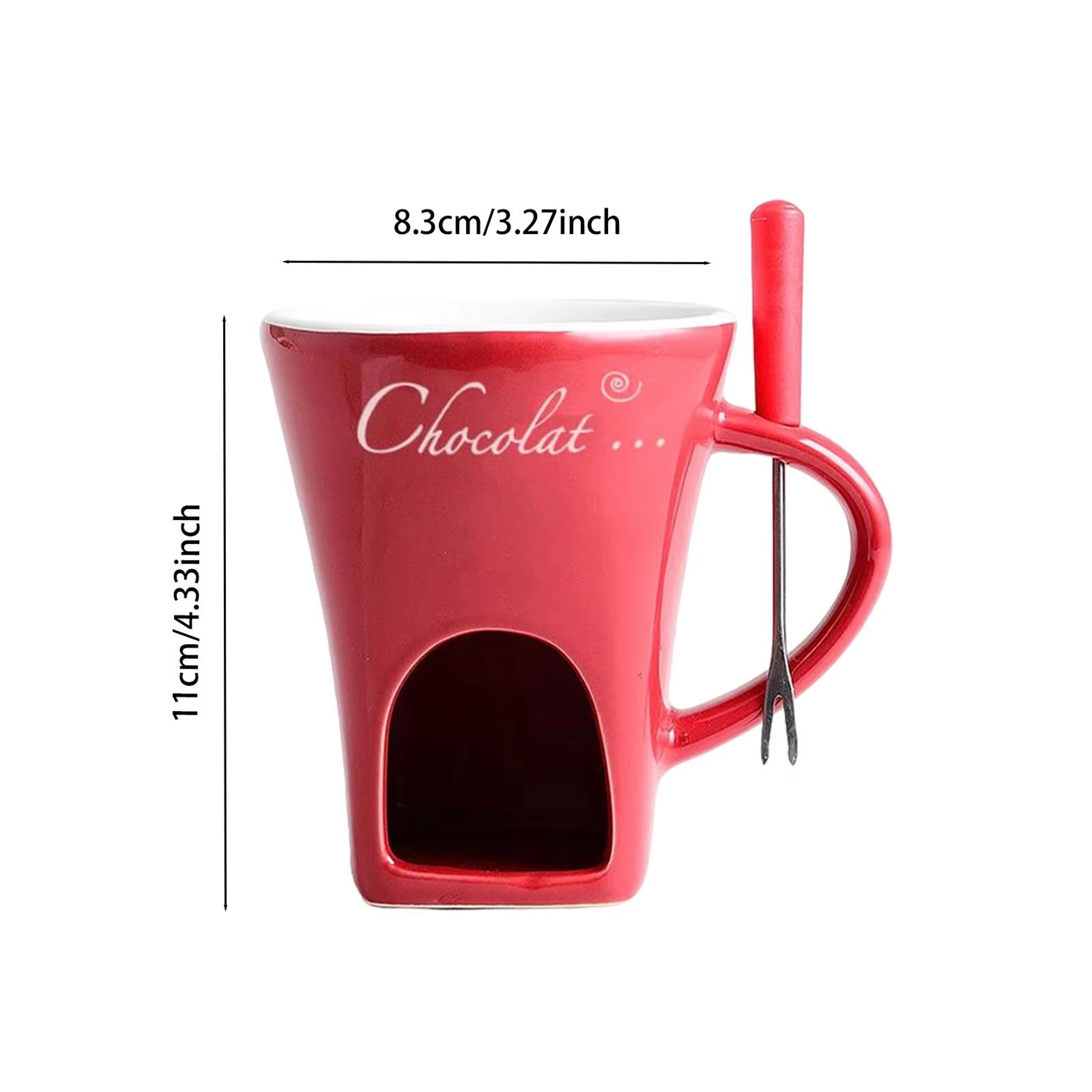 Personal Mini Fondue Mug Set Chocolate Cheese Butter Warmer 5