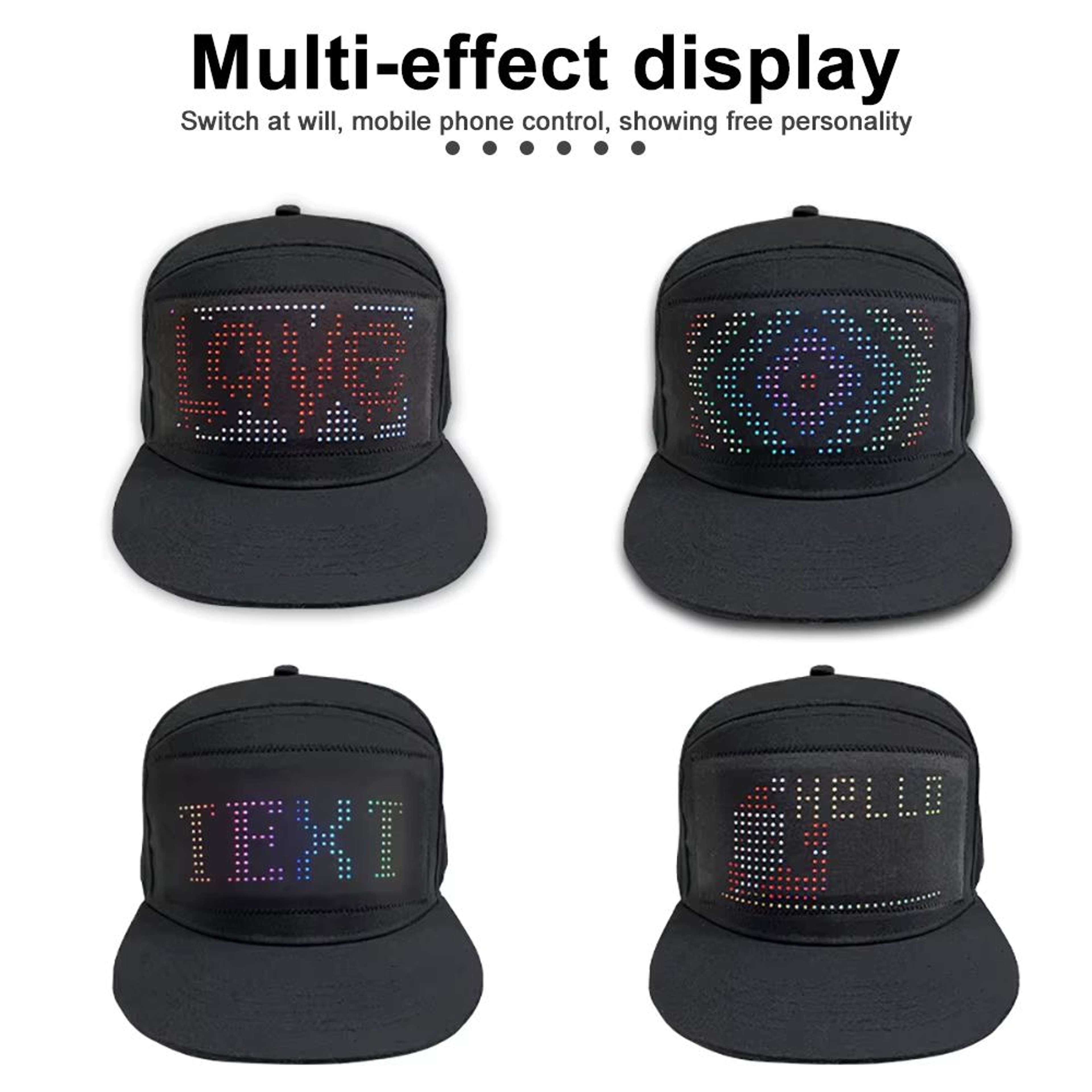 Smart LED Matrix Display Hat Bluetooth App Controlled Light Up Cap 5
