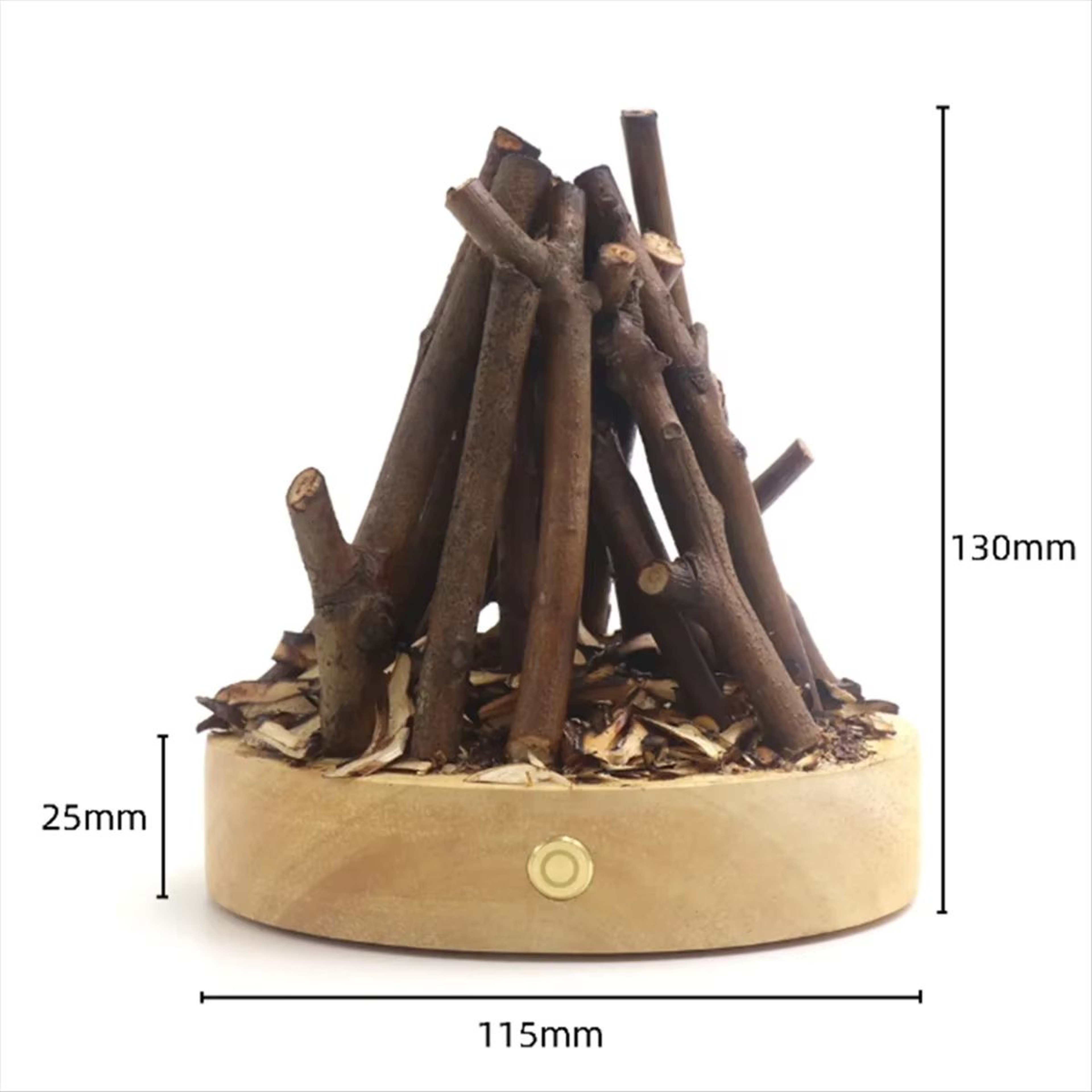 USB Rechargeable Flameless Bonfire Night Light 3 Mode Ambient Fire Lamp 6