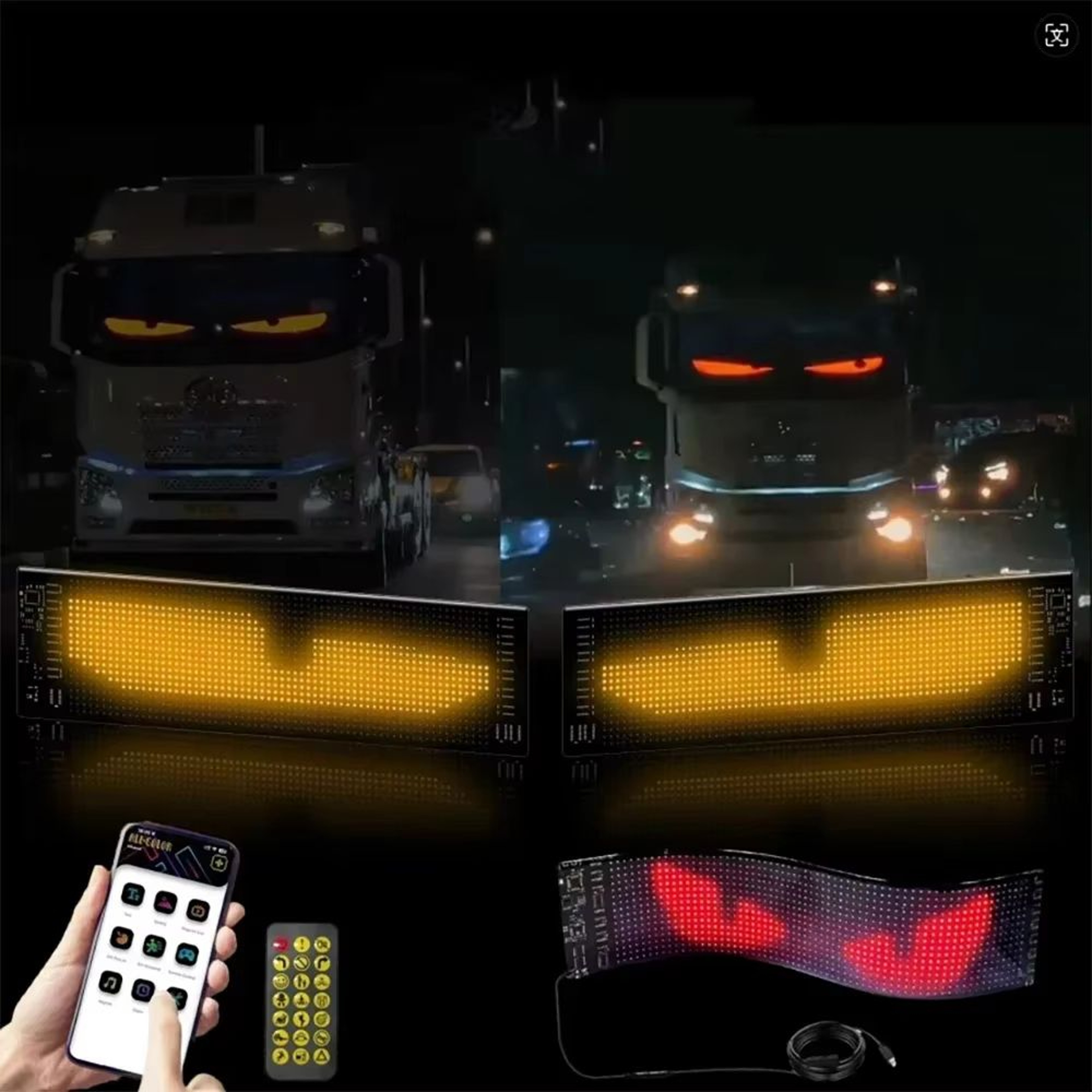 Demon Eyes LED Matrix Car Display APP Controlled Programmable Light Panel 1