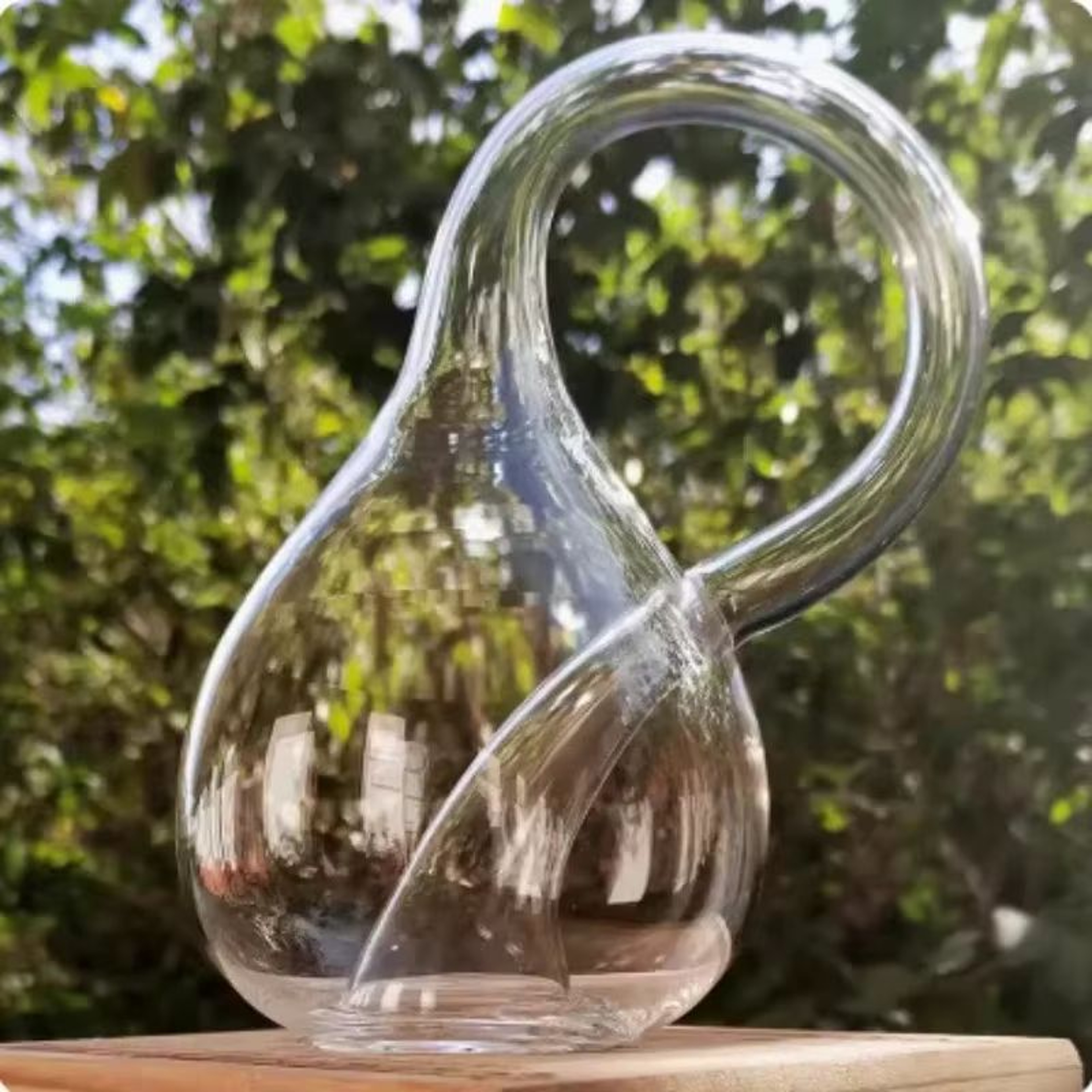 Klein Bottle Glass Sculpture Unique Mathematical Art Decor 0