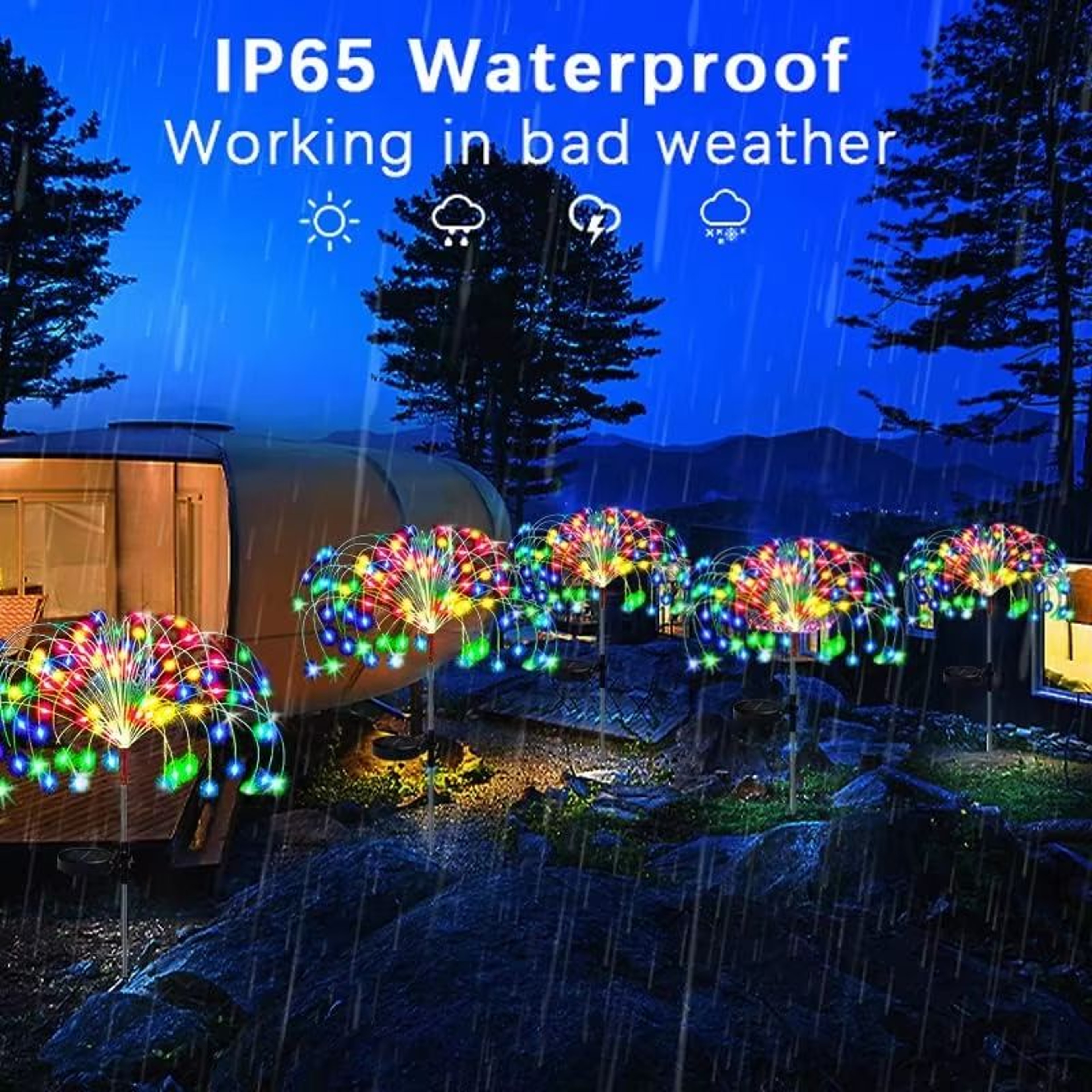 Solar Powered LED String Lights Outdoor Waterproof Garden Decor 3