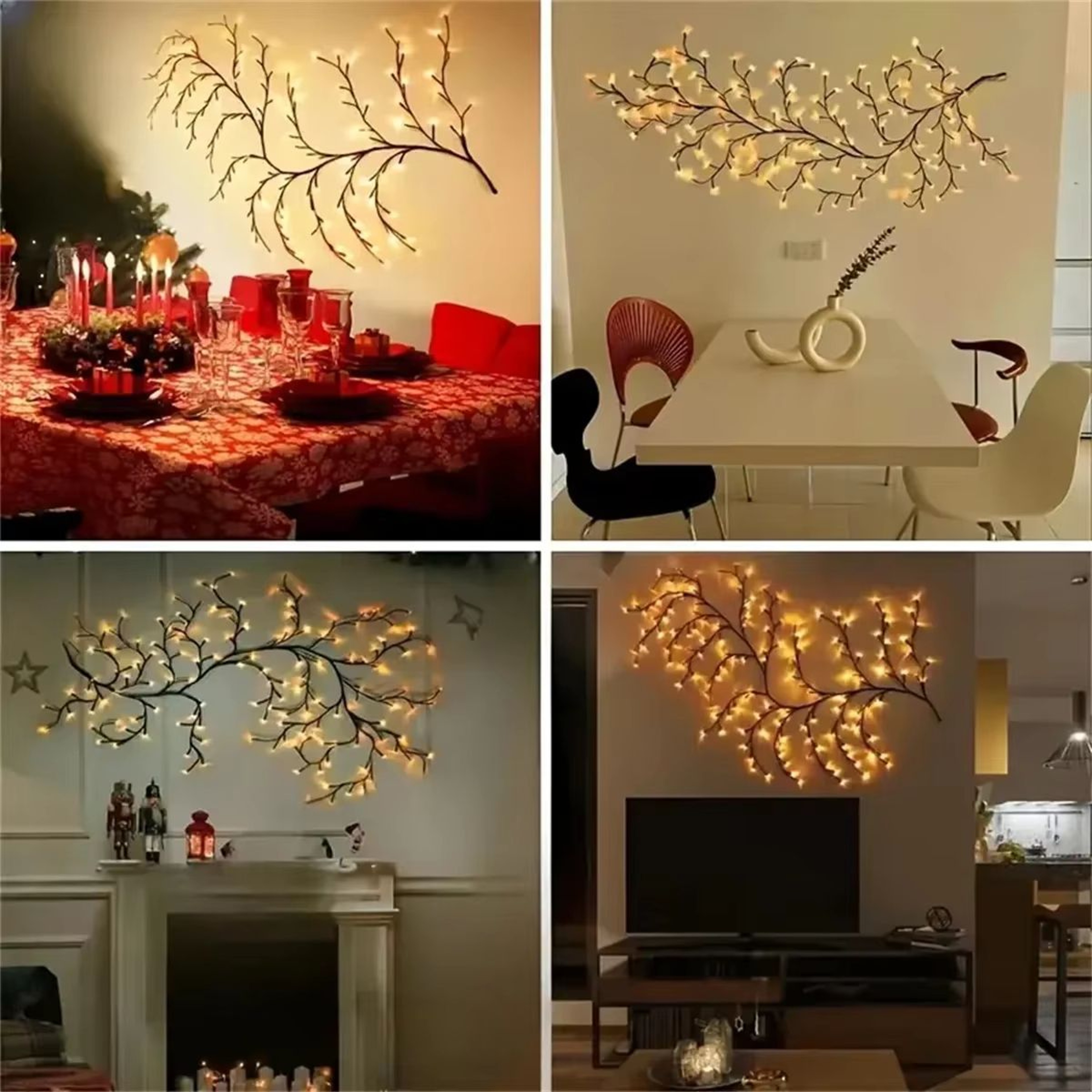 Willow Vine LED Tree Branch Lights USB 72 96 LED DIY Wall Decor 4