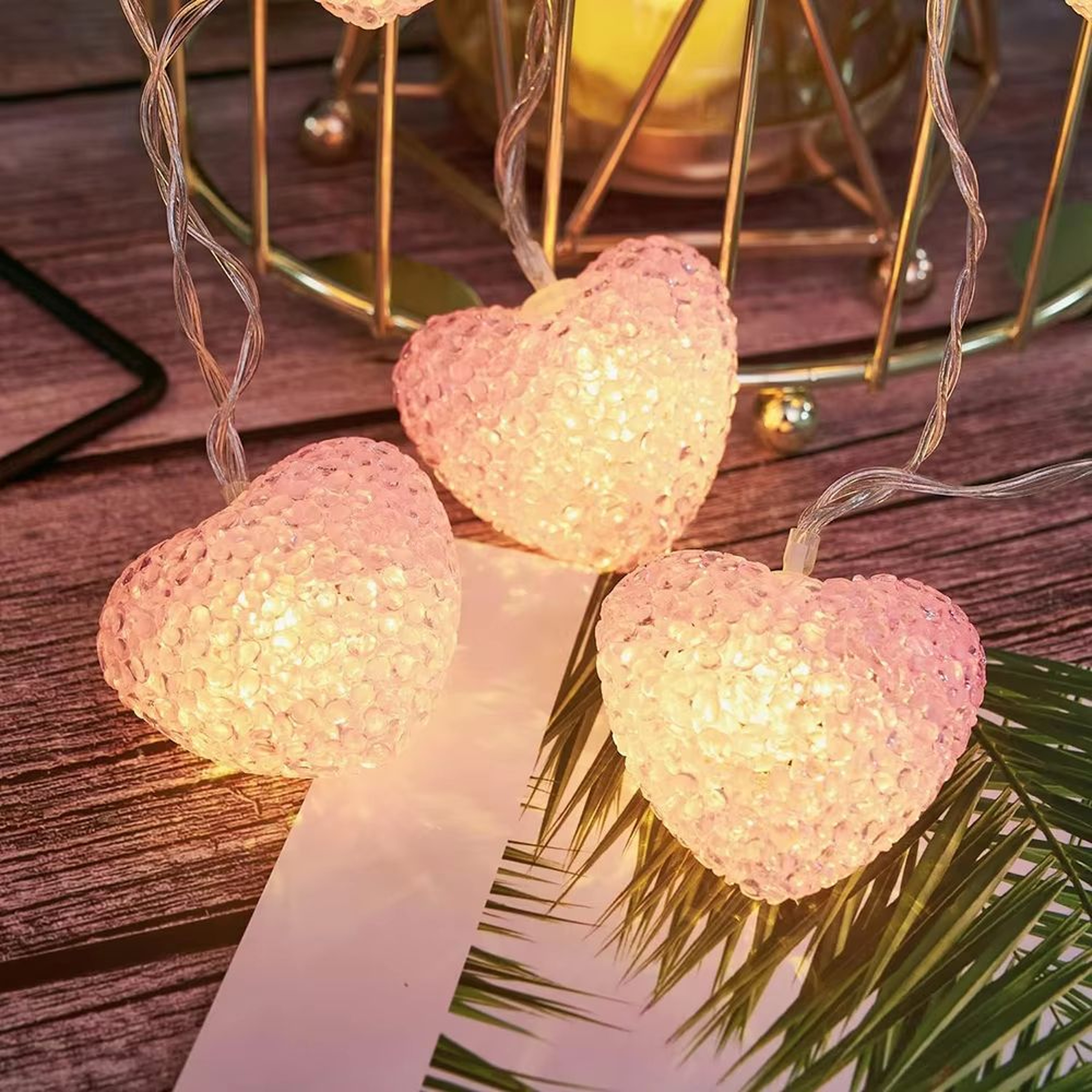 Heart Fairy String Lights Battery Operated Romantic LED Decor 2