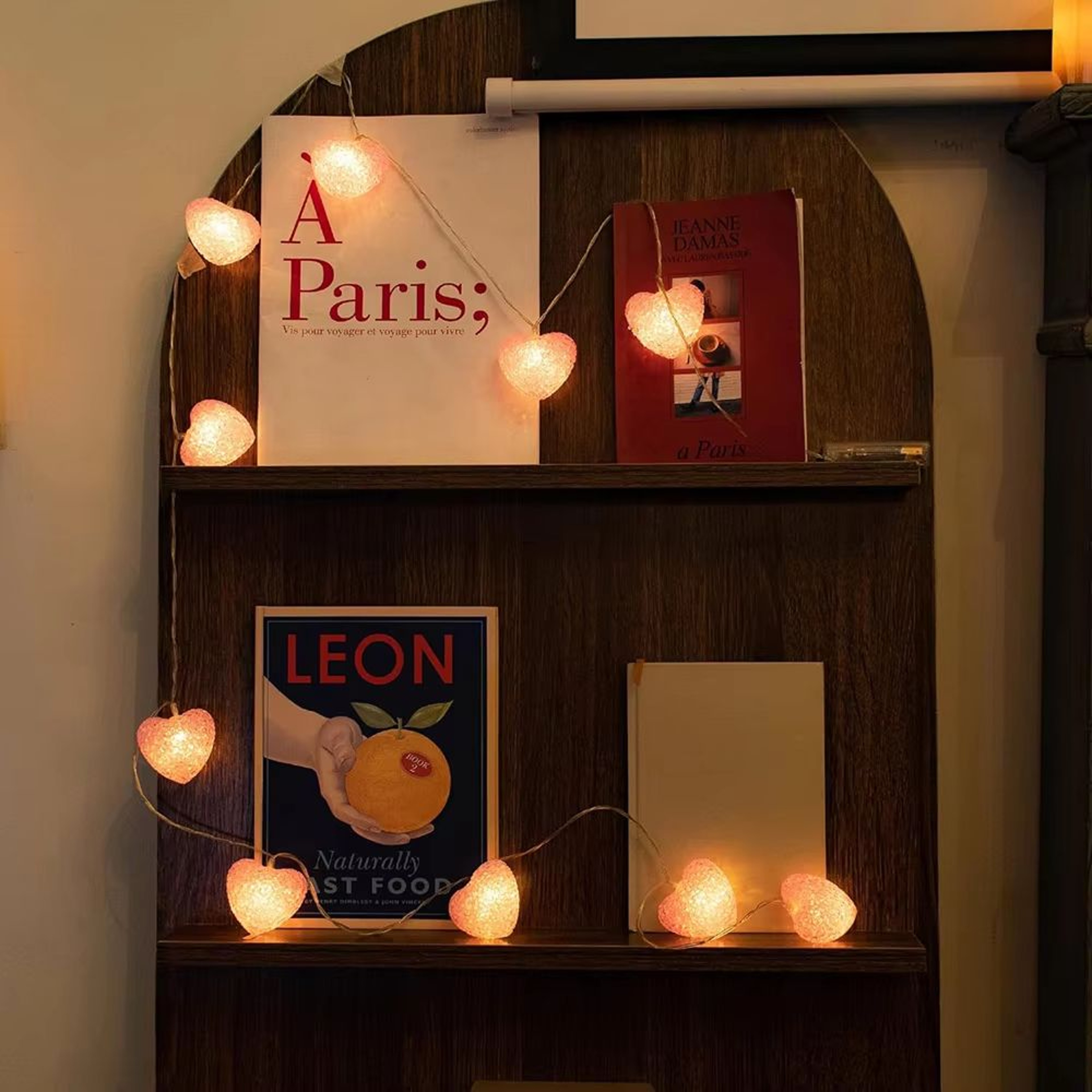 Heart Fairy String Lights Battery Operated Romantic LED Decor 5