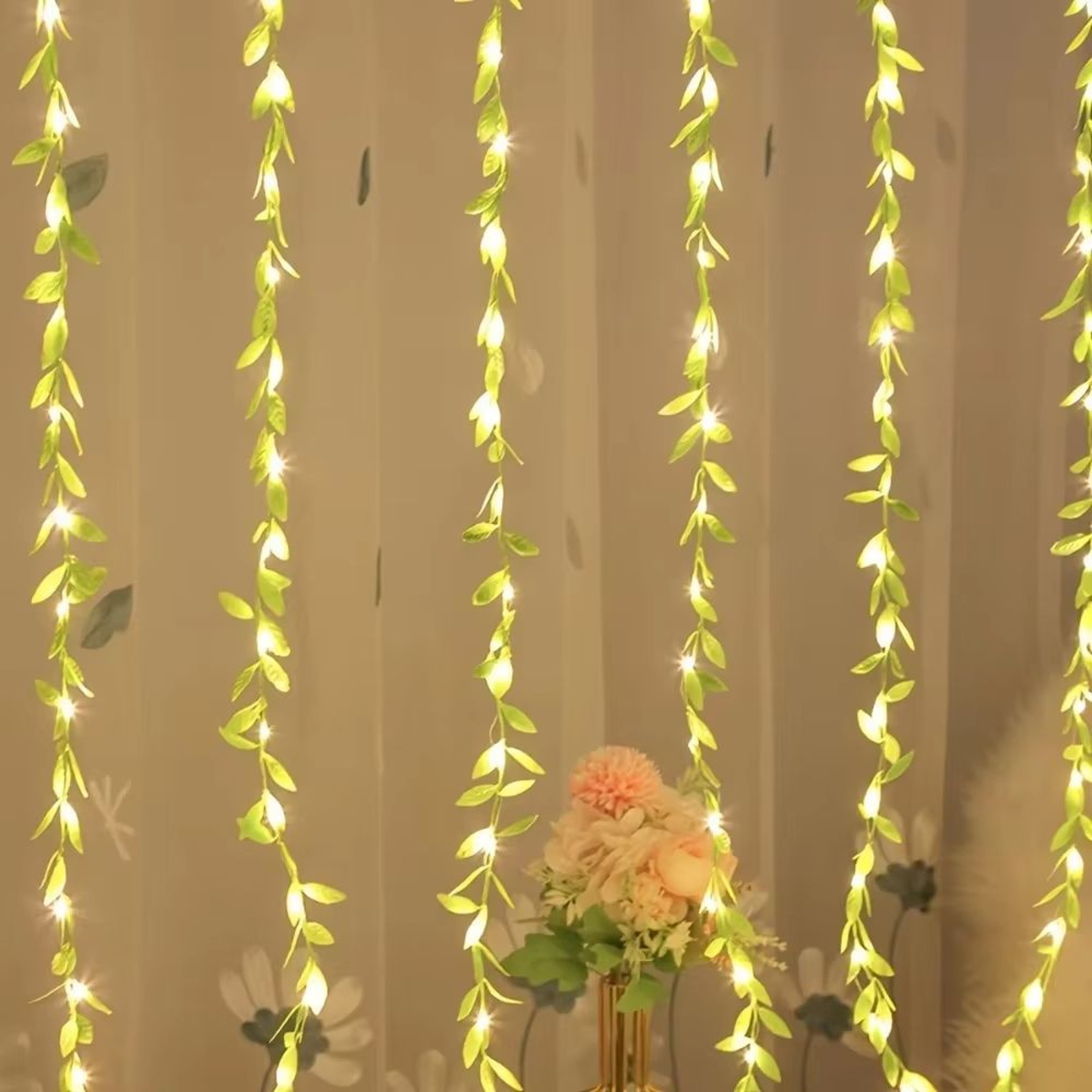Battery Powered Green Willow String Lights For Bedroom Living Room And Party Decor 8