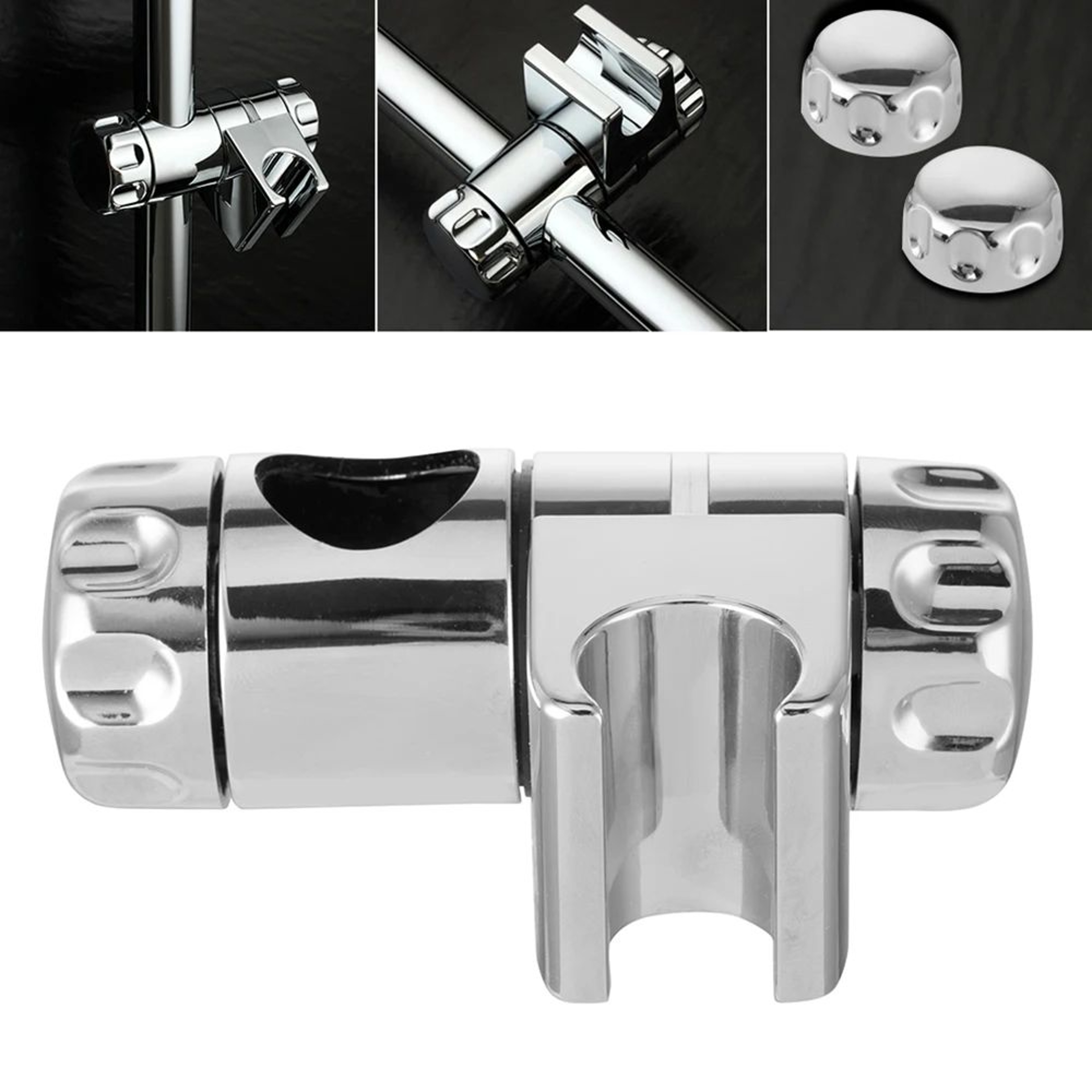 Universal Adjustable Shower Head Holder Slide Bar Bracket Bathroom Replacement Clamp 12PCS 1