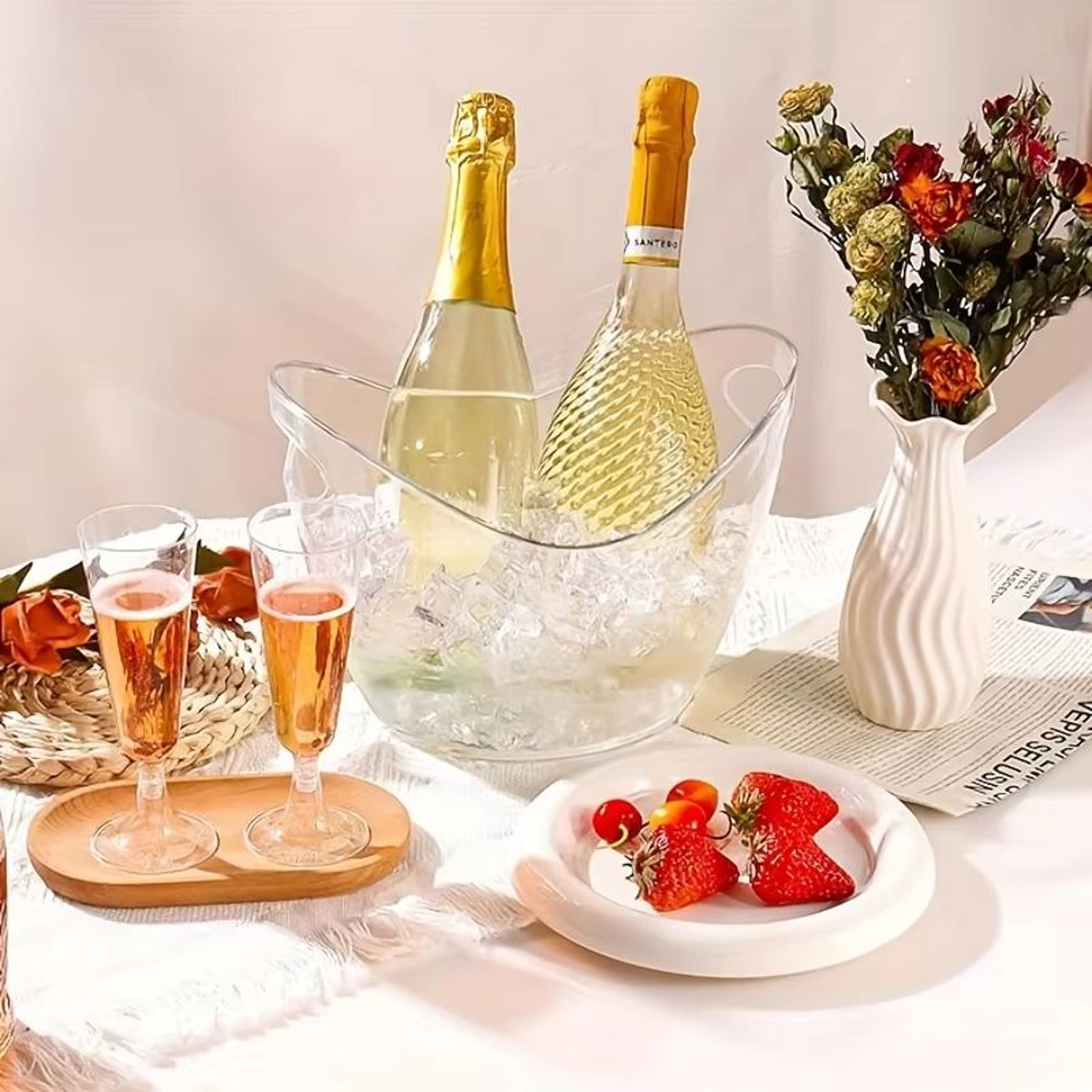 Elegant Transparent Acrylic Ice Bucket Wine And Beverage Cooler For Parties 1
