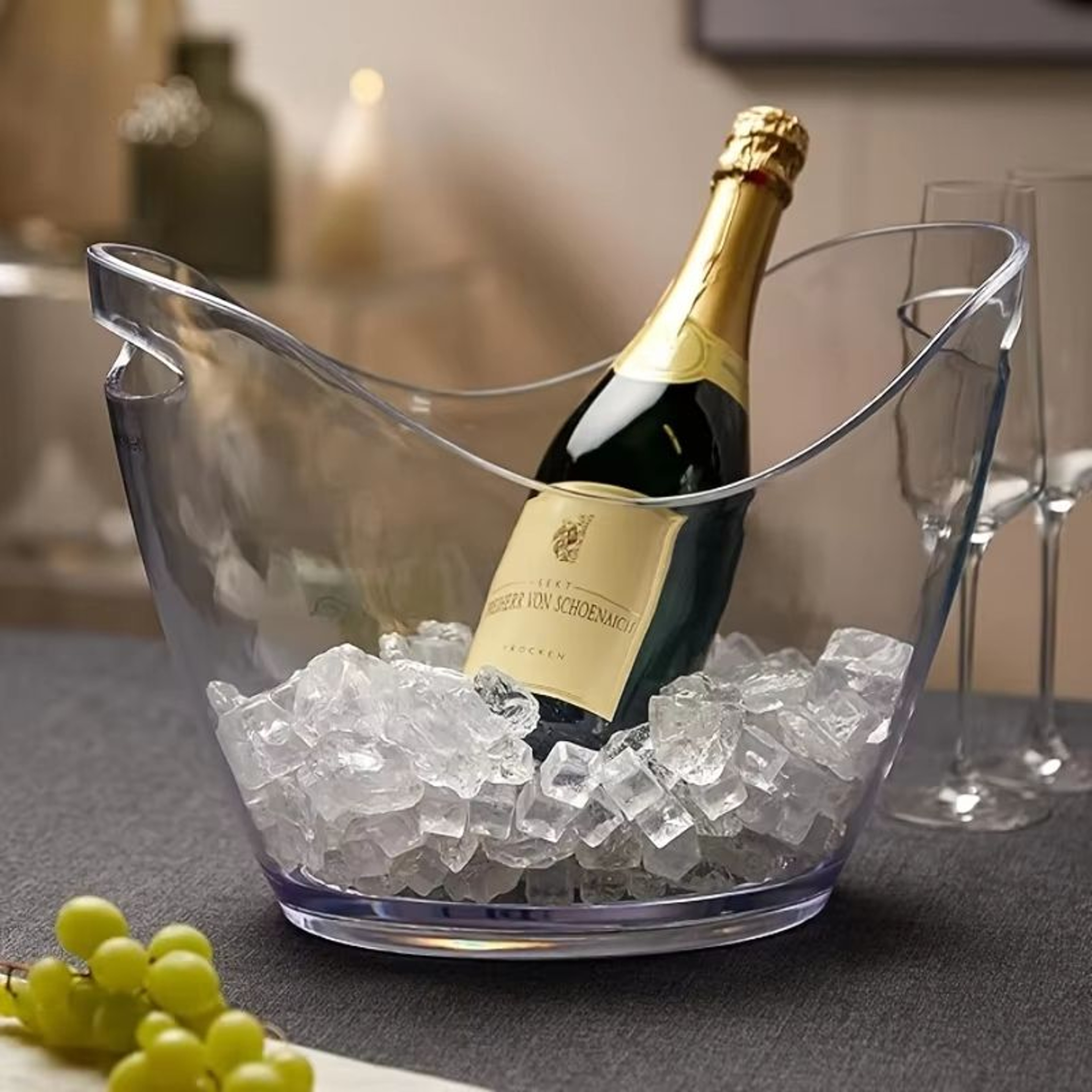 Elegant Transparent Acrylic Ice Bucket Wine And Beverage Cooler For Parties 3