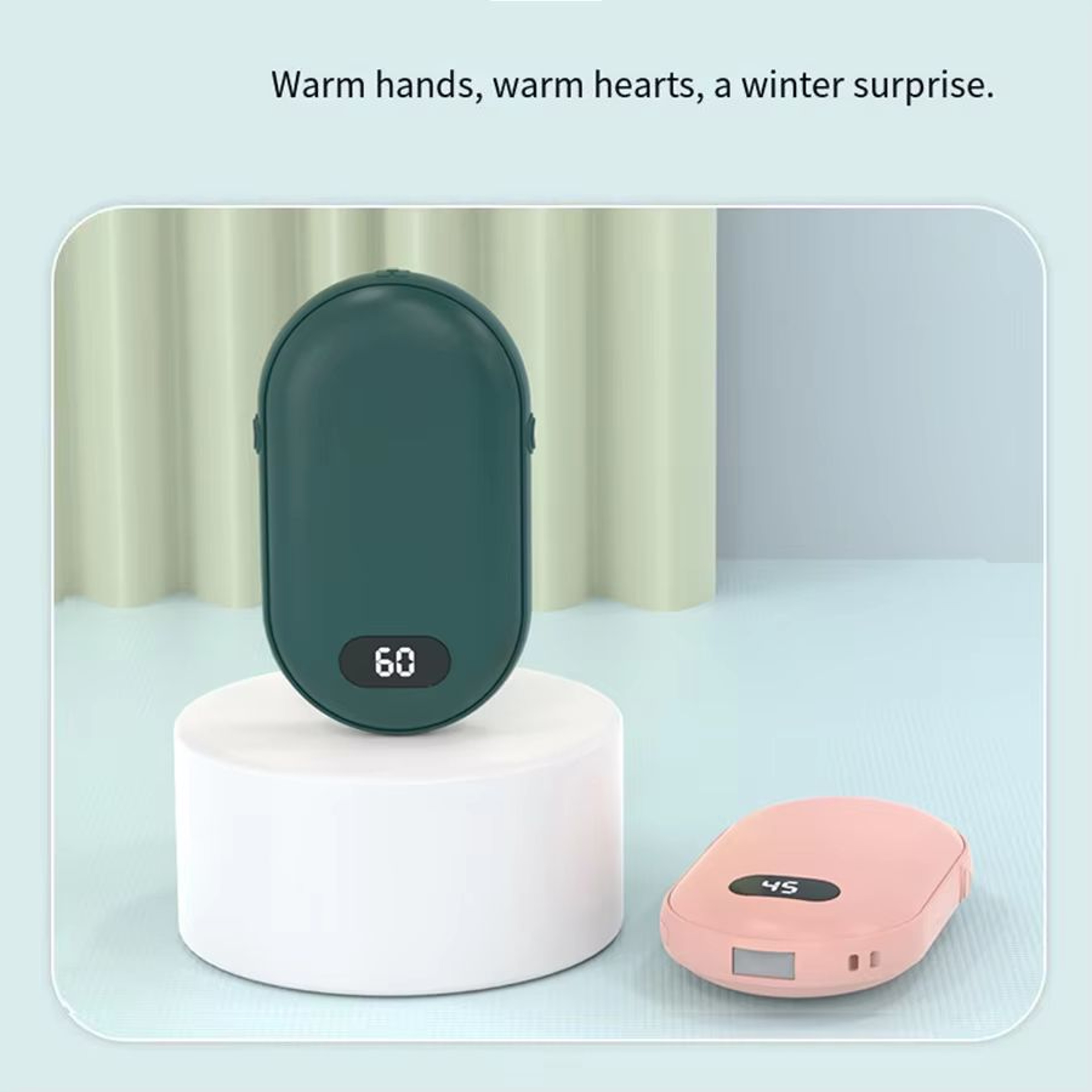 Rechargeable Pocket Hand Warmer With Double Sided Heating And 2 Temperature Settings 0
