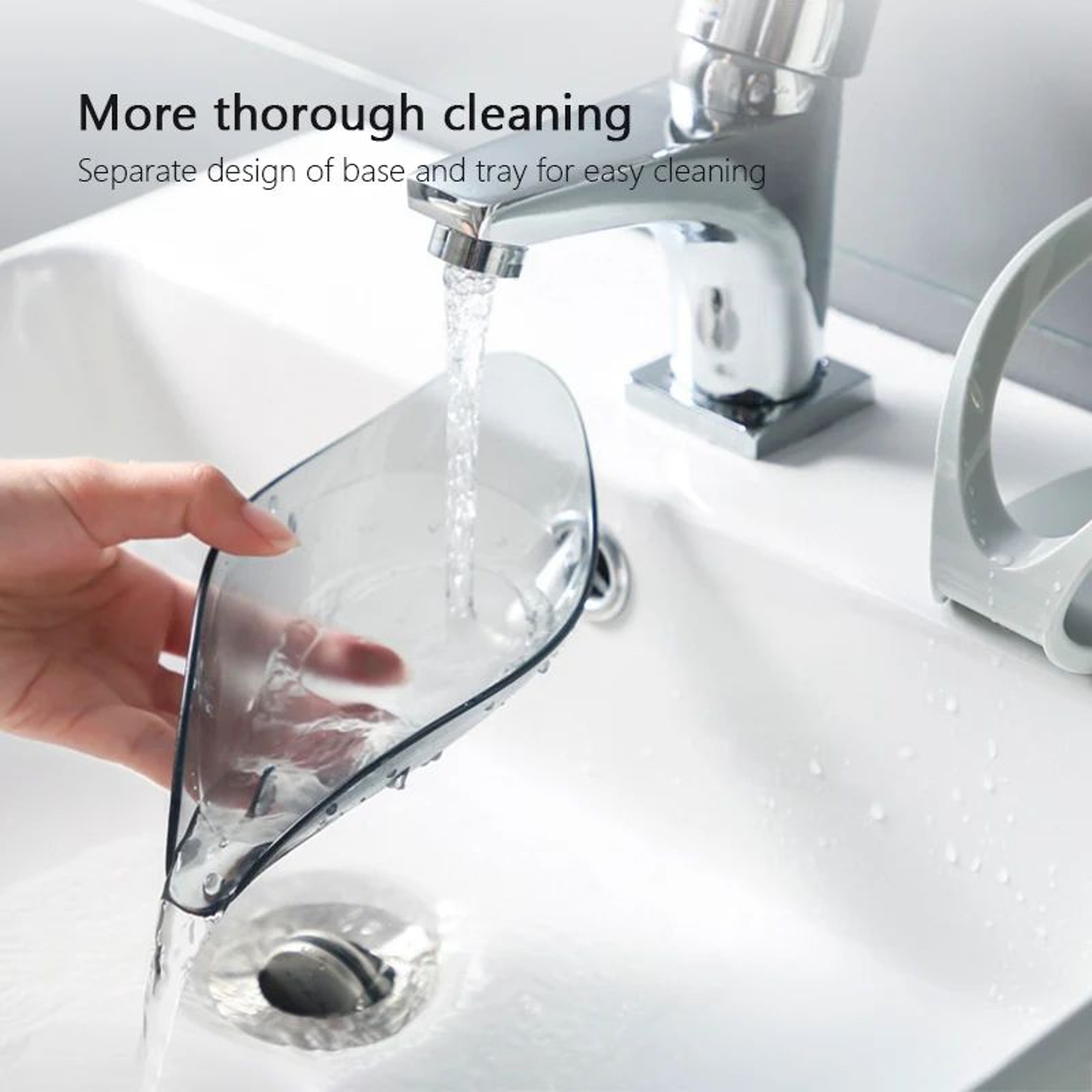 Leaf Shape Suction Cup Soap Holder With Drain For Bathroom And Kitchen Use 3