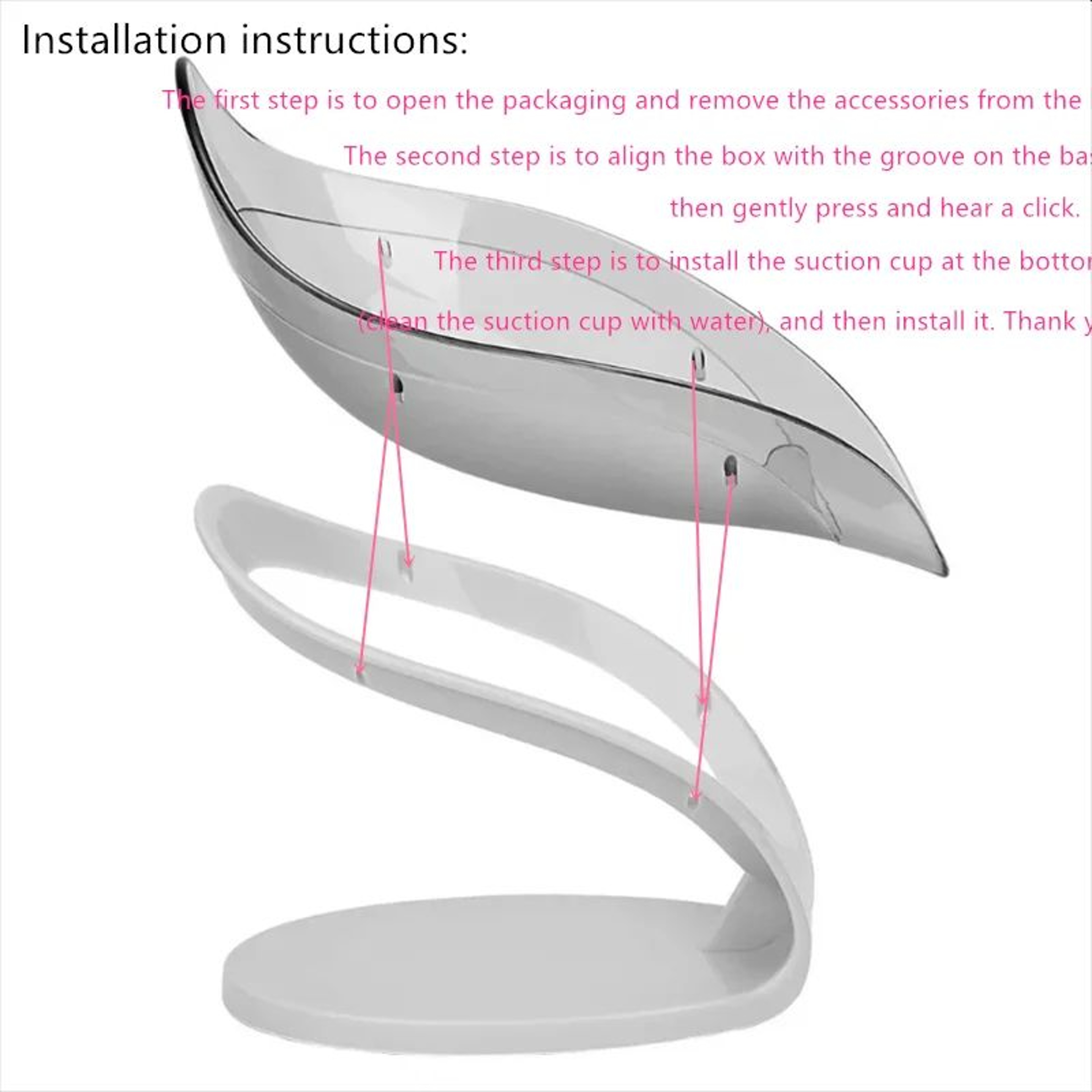 Leaf Shape Suction Cup Soap Holder With Drain For Bathroom And Kitchen Use 4