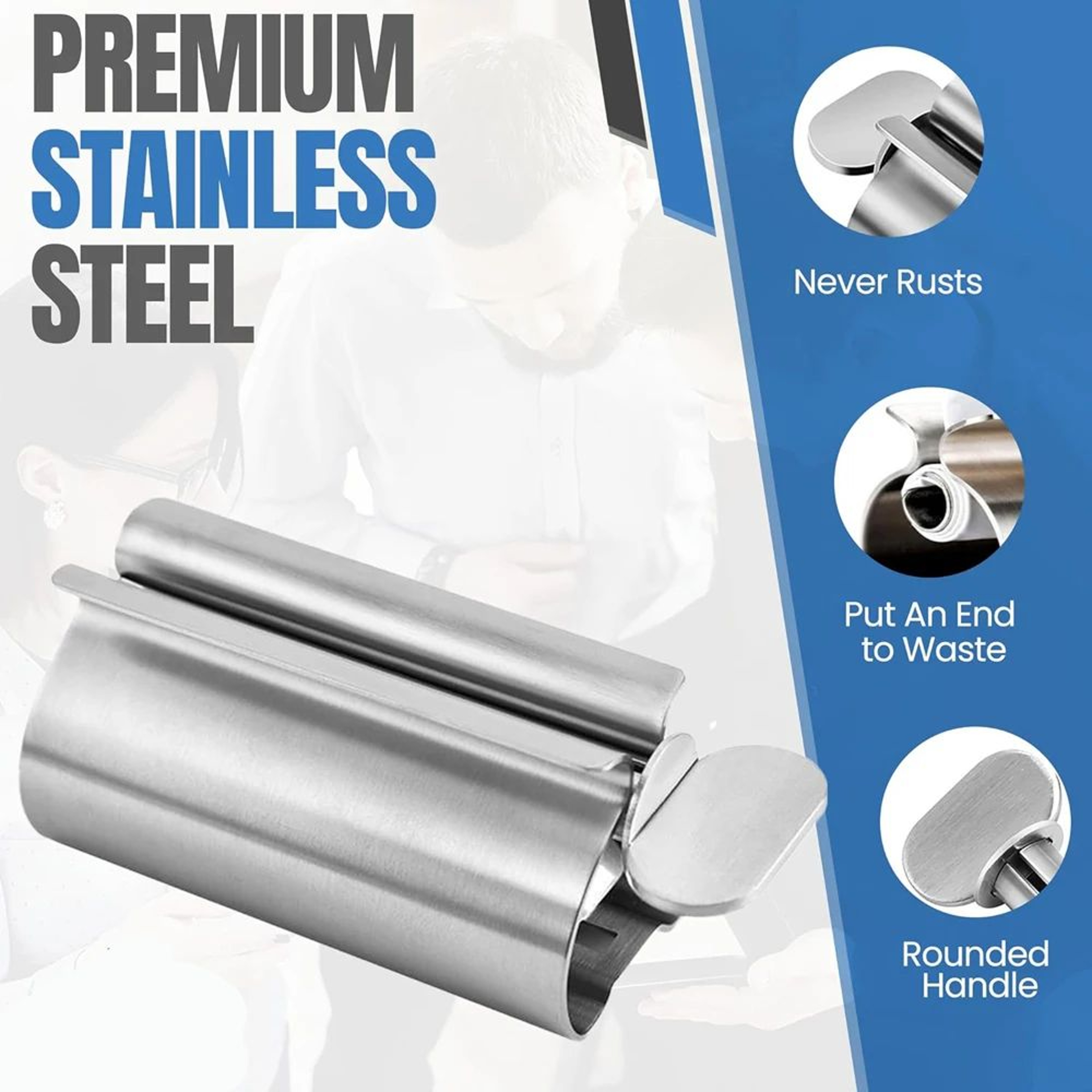 Stainless Steel Toothpaste Squeezer Roller For Easy Tube Dispensing 3