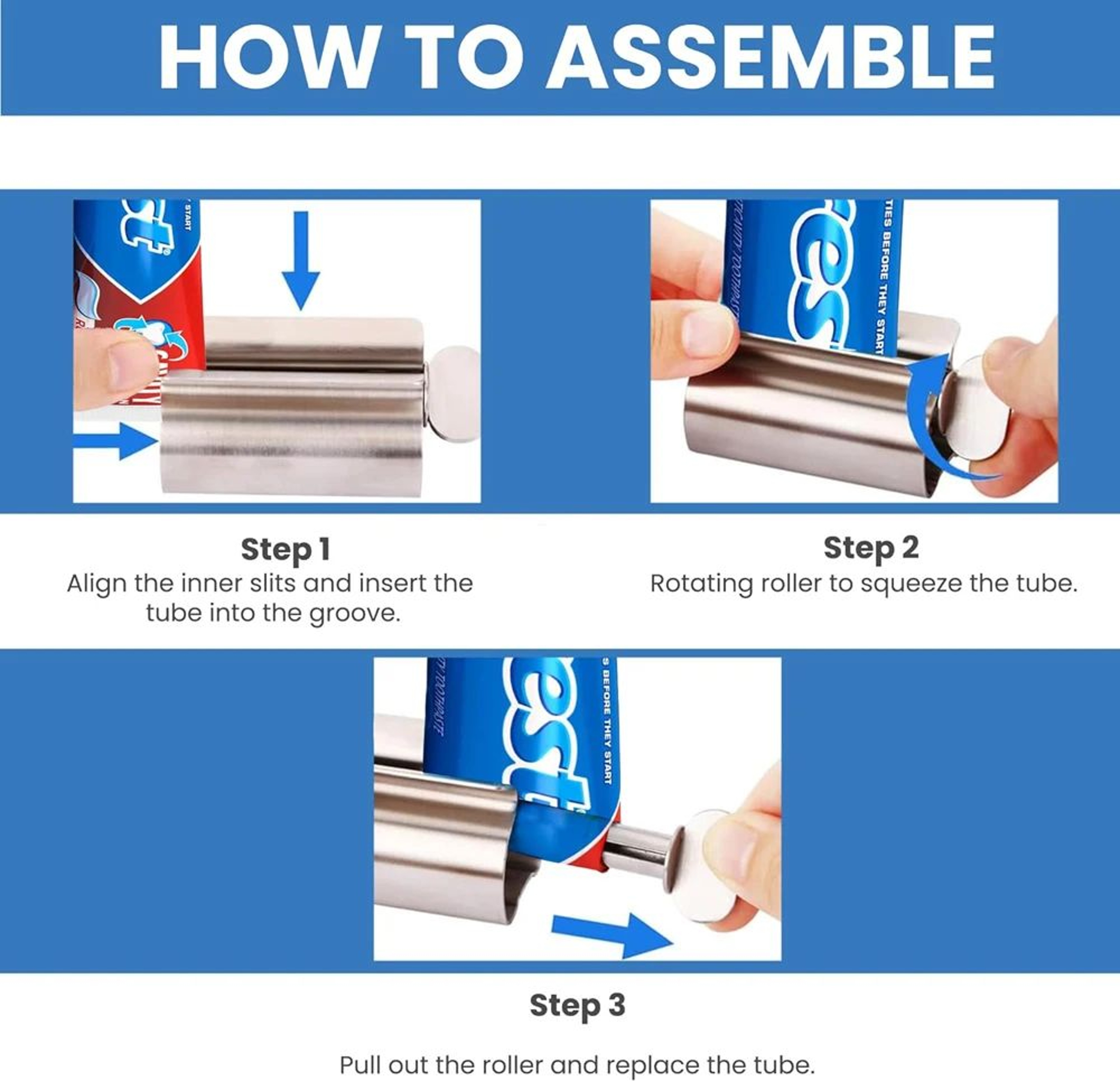 Stainless Steel Toothpaste Squeezer Roller For Easy Tube Dispensing 4