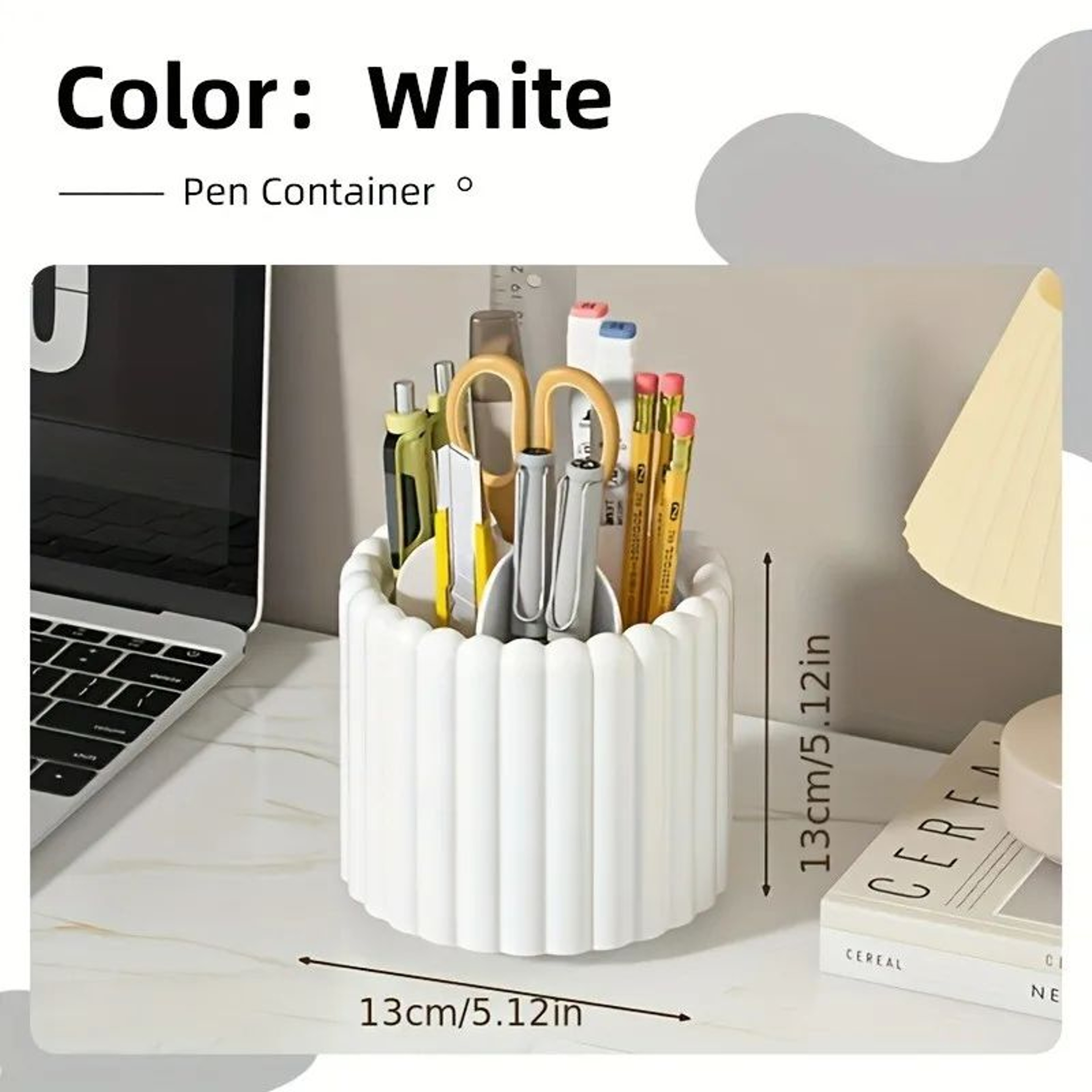 360 Rotating Desk Organizer Pen Holder Multi Functional Space Saving Storage 4
