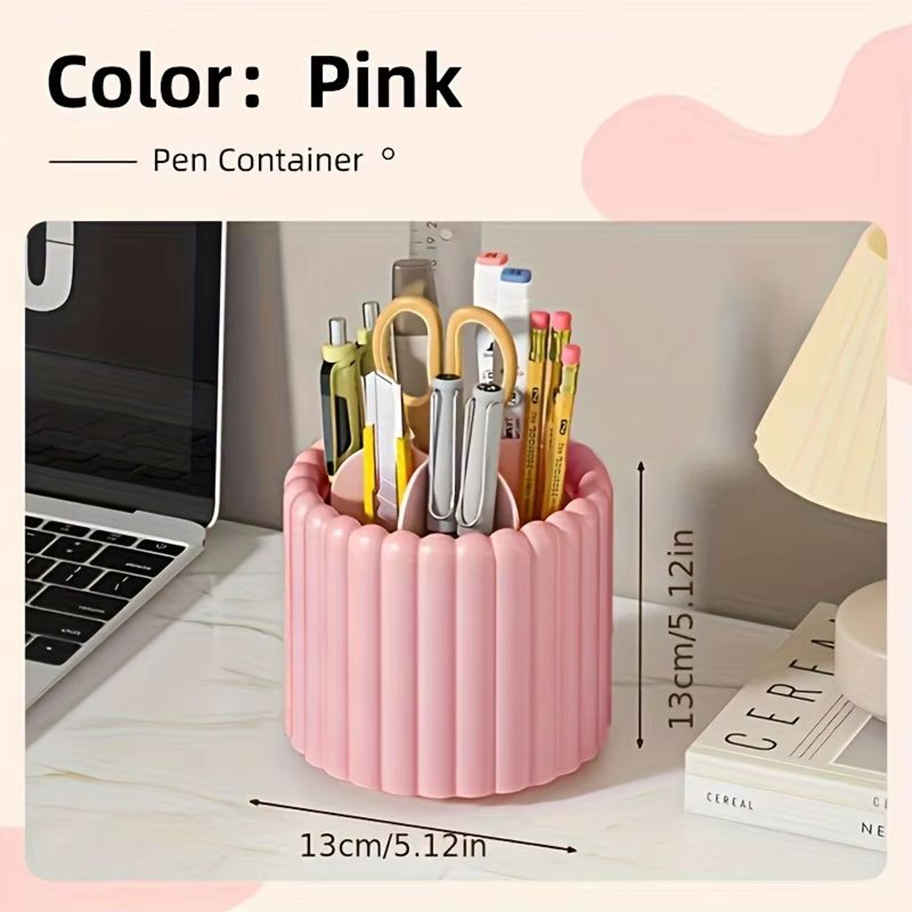 360 Rotating Desk Organizer Pen Holder Multi Functional Space Saving Storage 7