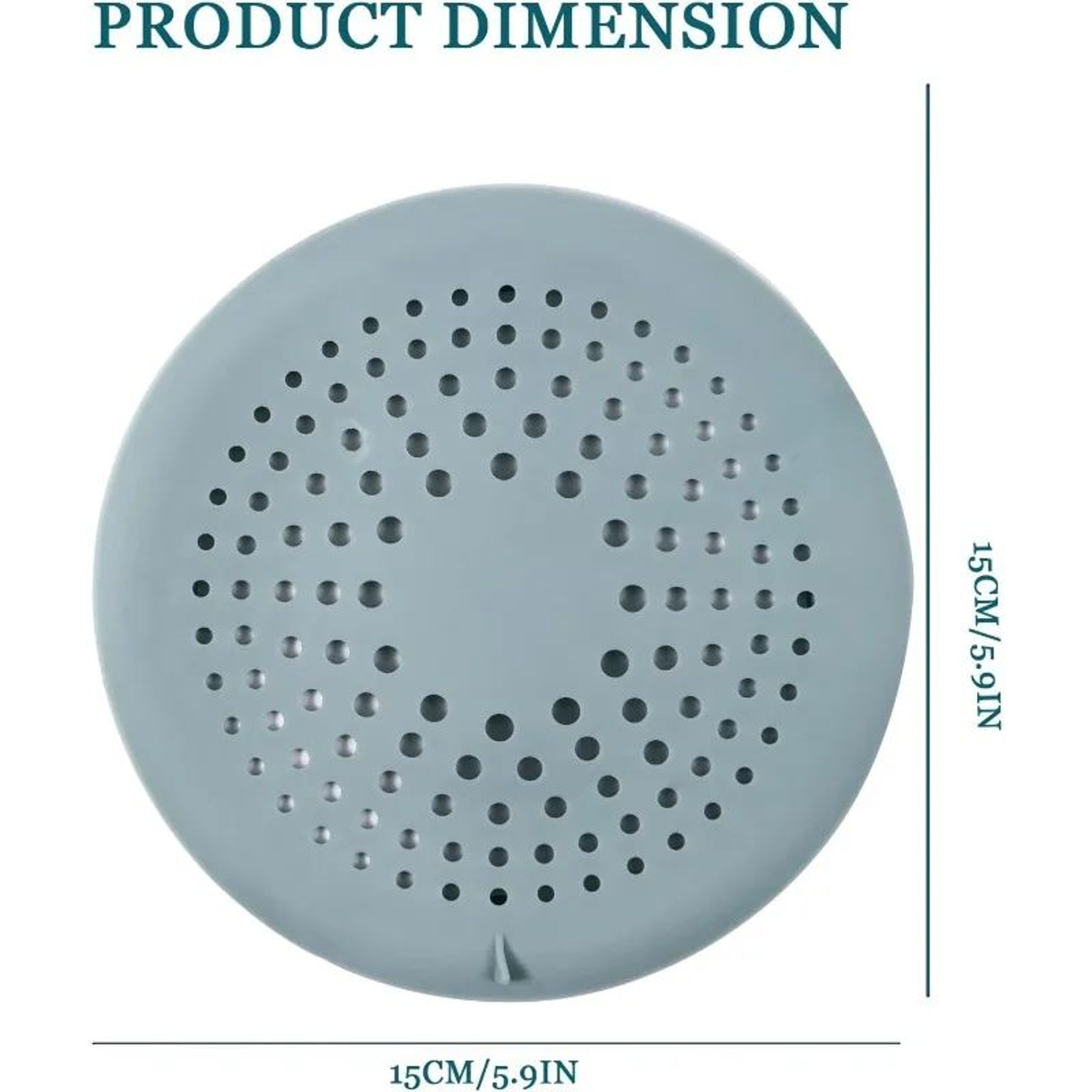 Silicone Shower Drain Hair Catcher Cover 59 Inch Suction Cup Anti Clog Strainer 1