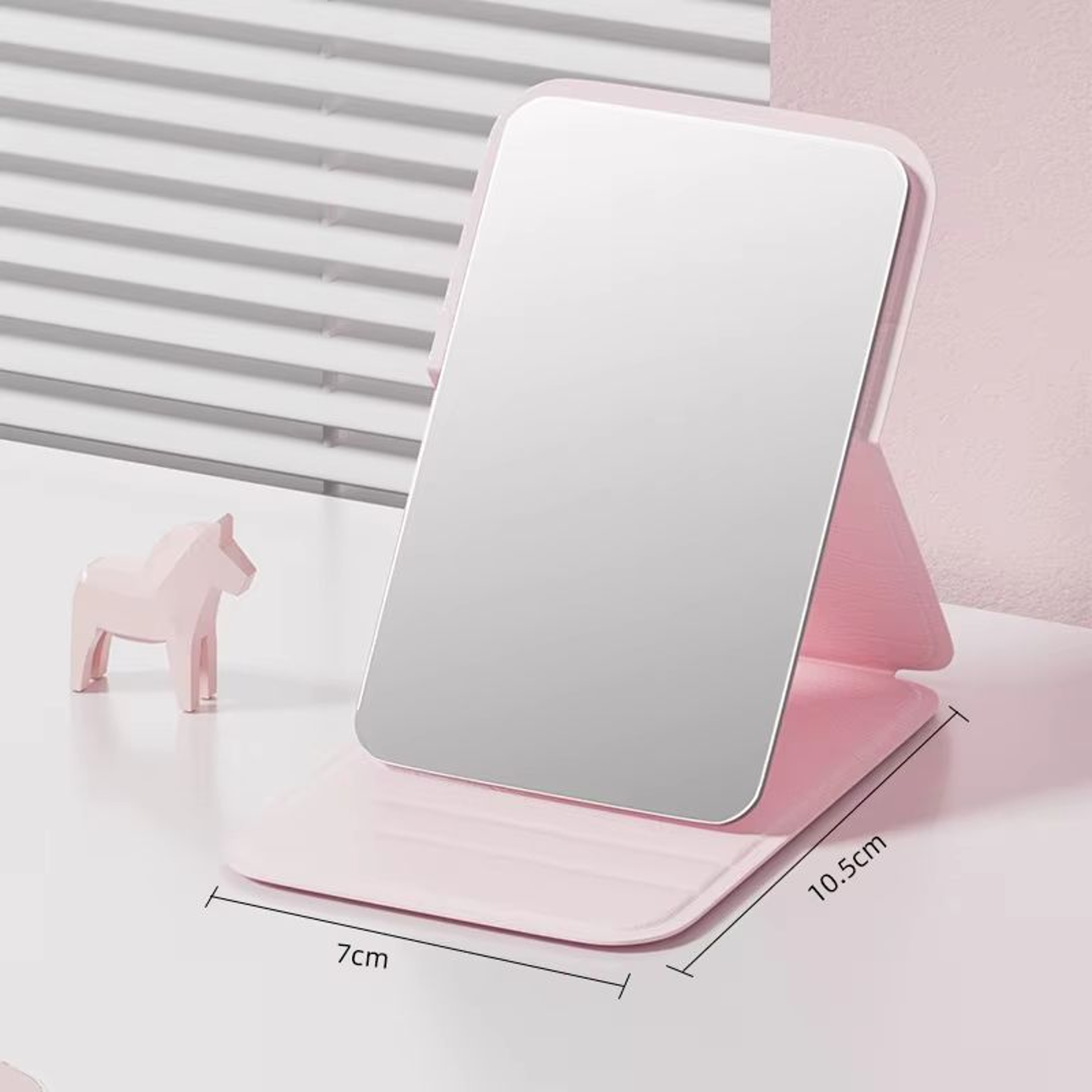 Portable Folding Makeup Mirror Adjustable Mini Handheld Desktop Vanity Mirror 7