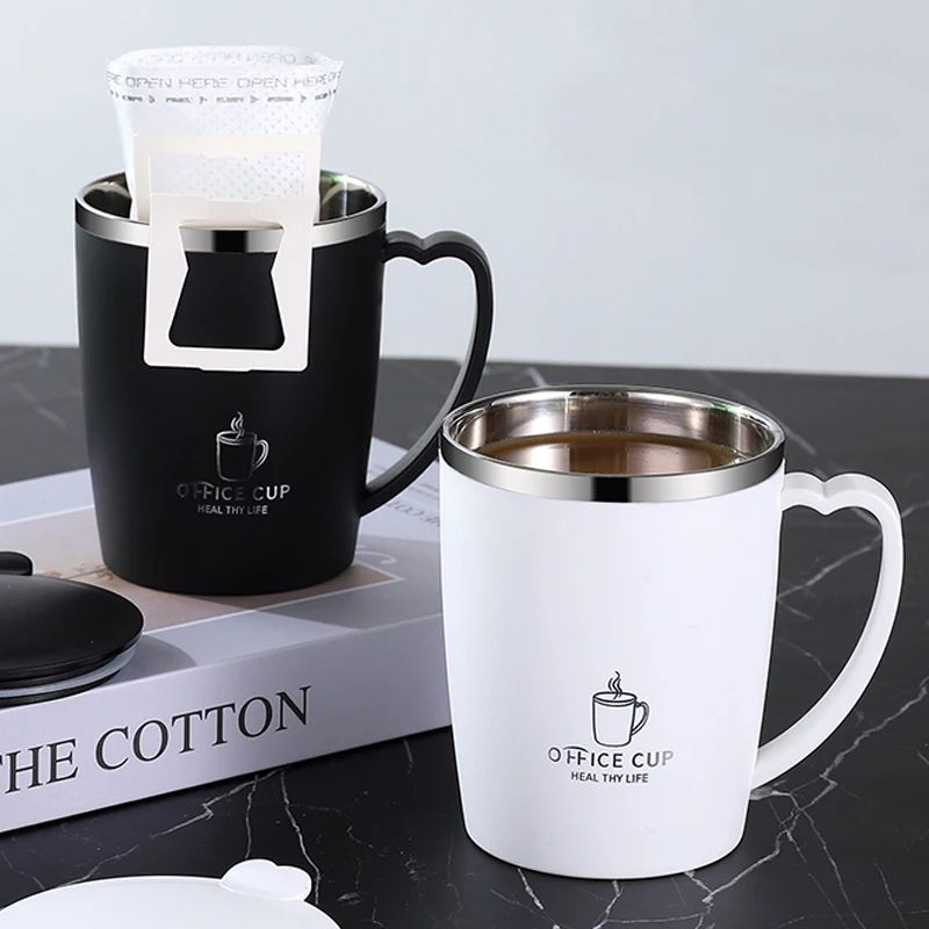 350ML Stainless Steel Thermos Mug With Handle Leak Proof Insulated Coffee Cup 5