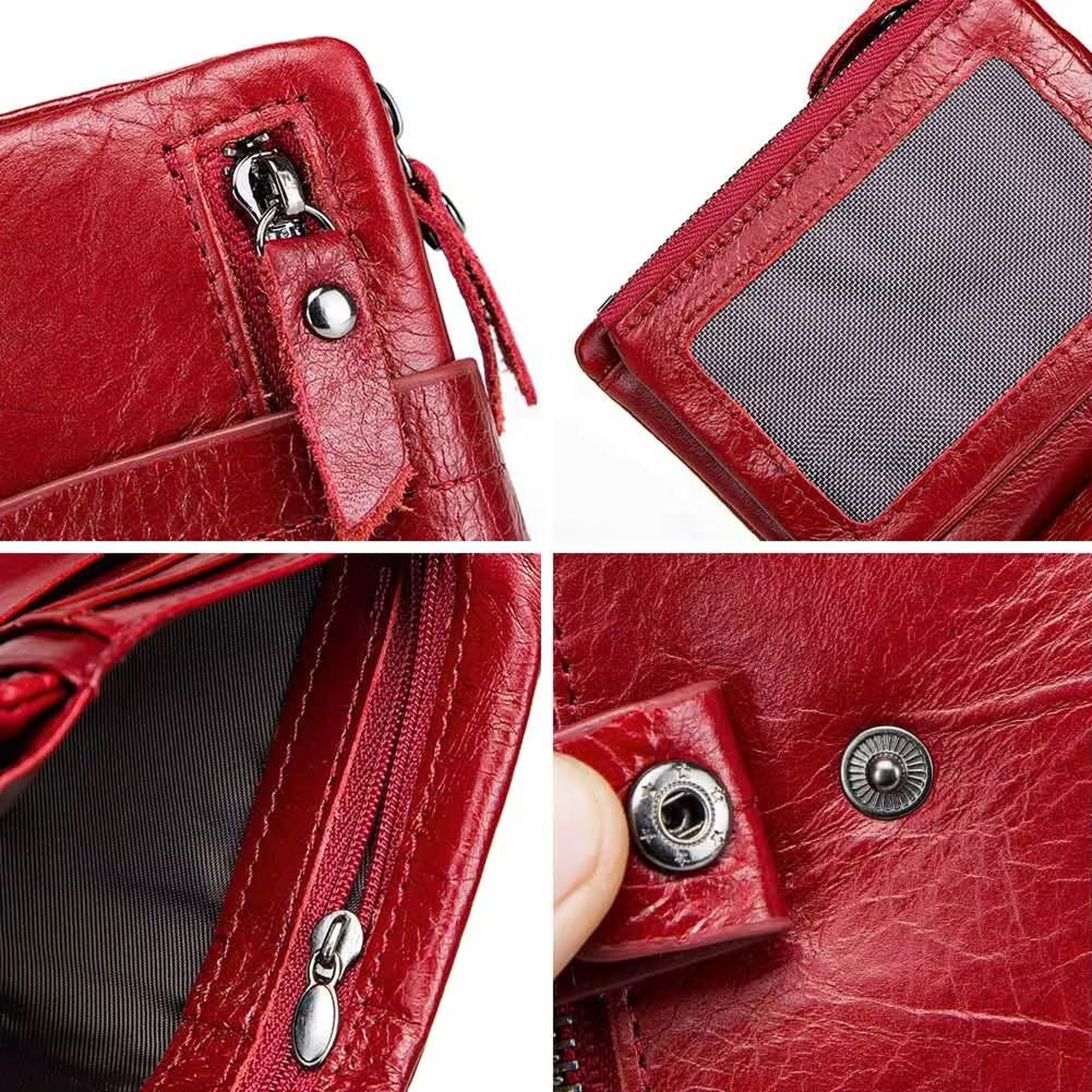 Compact Genuine Leather Womens Wallet With Coin Pocket And Card Organizer 3