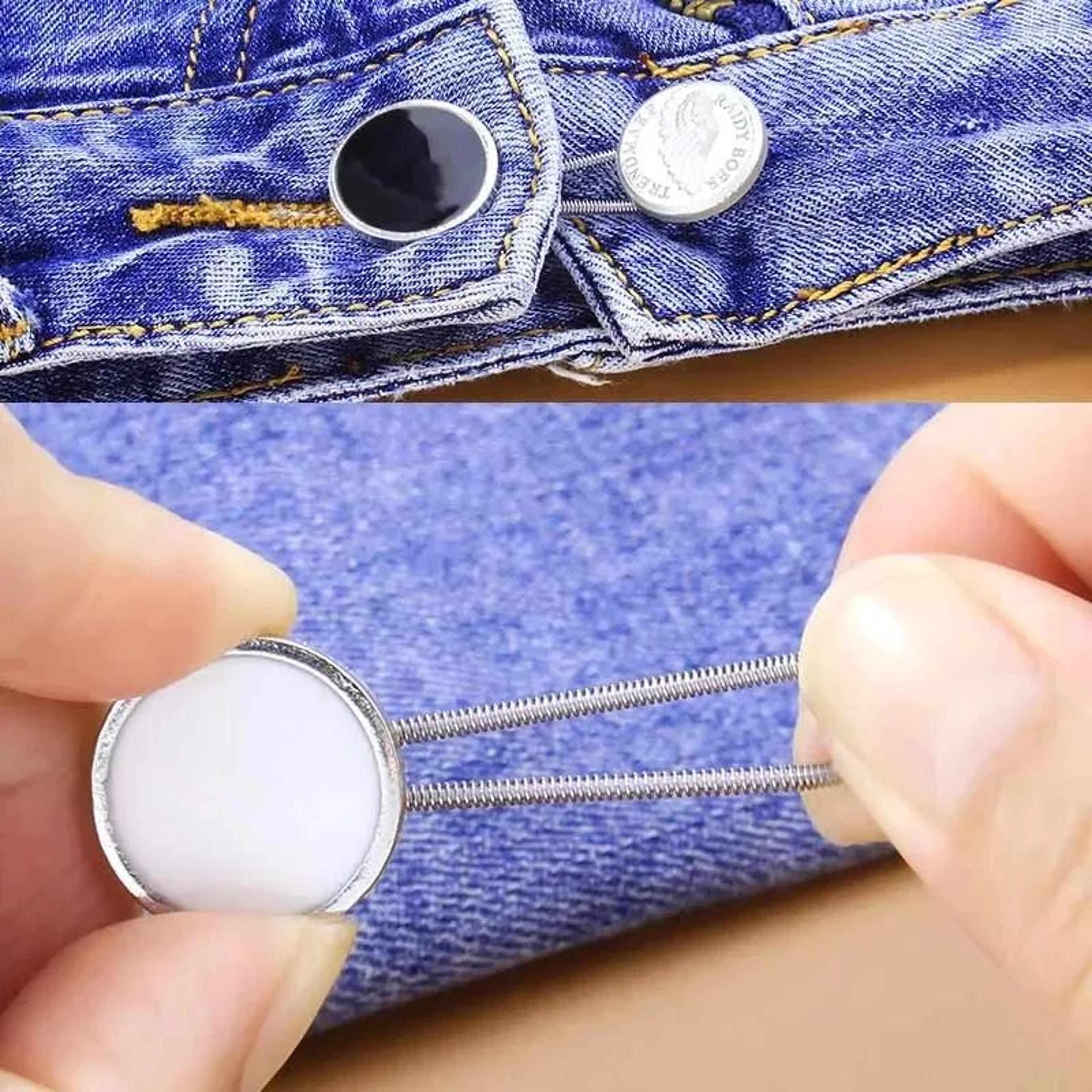 Telescopic Waist Button Extender Adjustable No Sew Jeans And Pants Expander 5