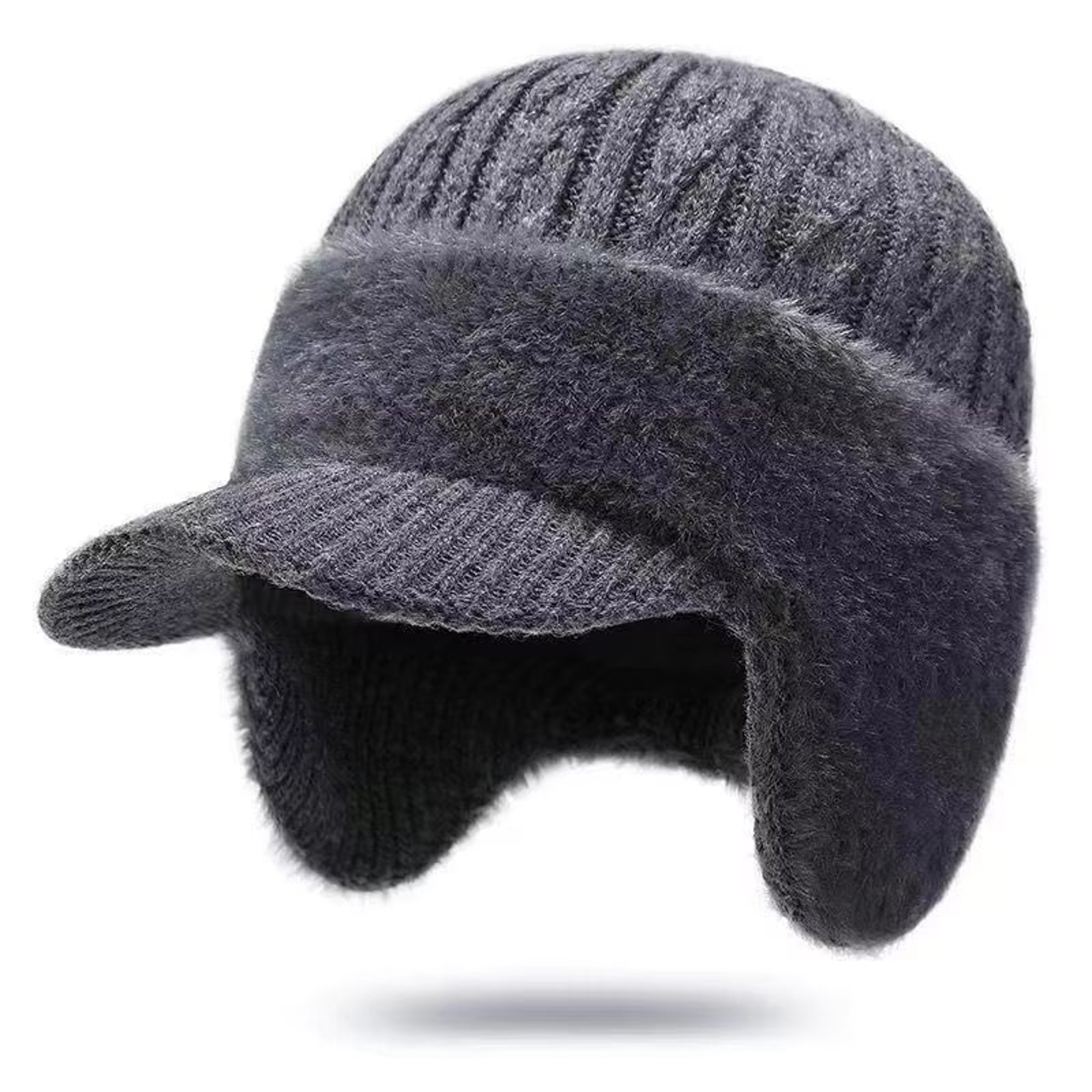 Plush Fur Lined Winter Earflap Beanie Hat Windproof Thick Knit Ski Cap 6