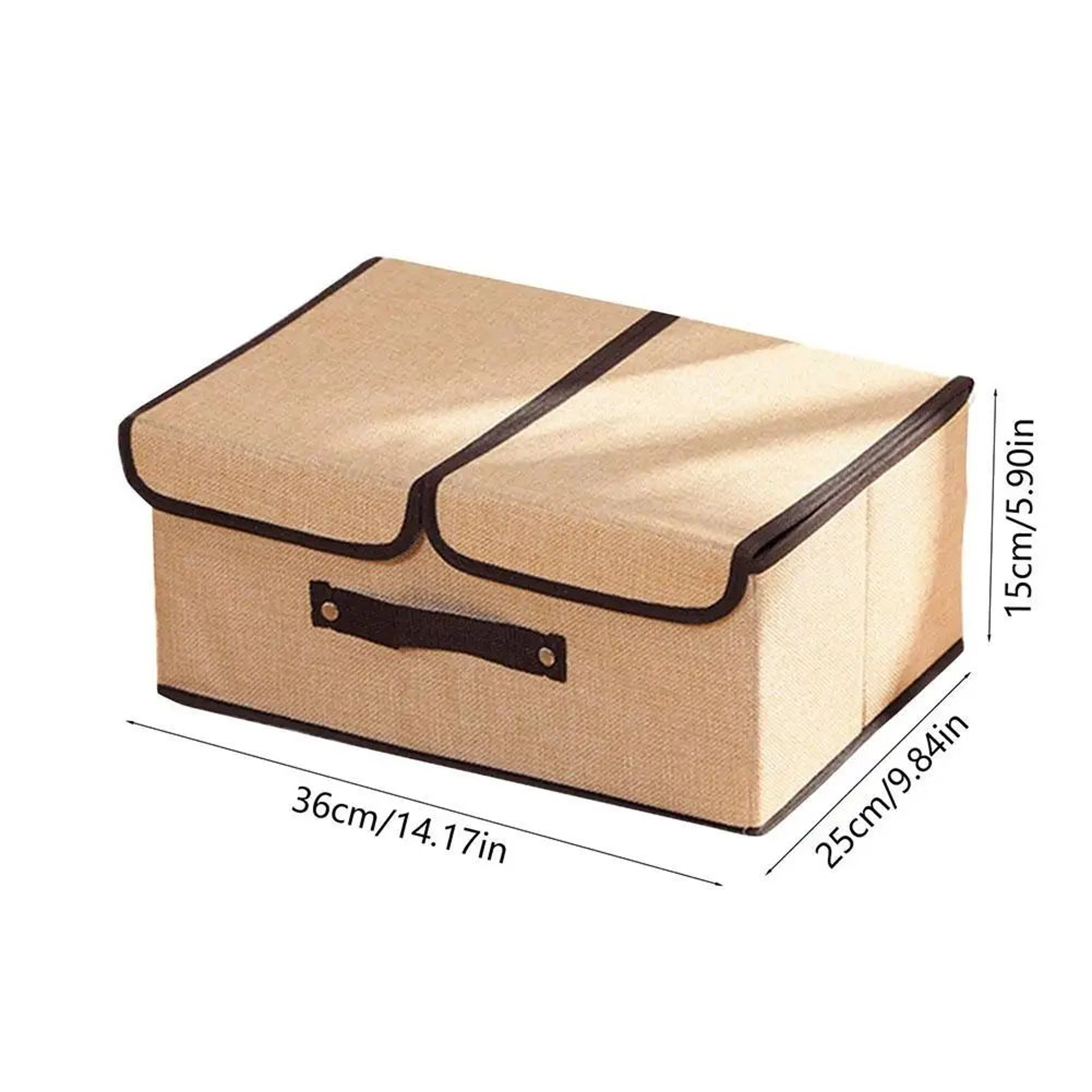 Foldable Non Woven Storage Box With Double Lid For Clothes And Underwear Organization 5