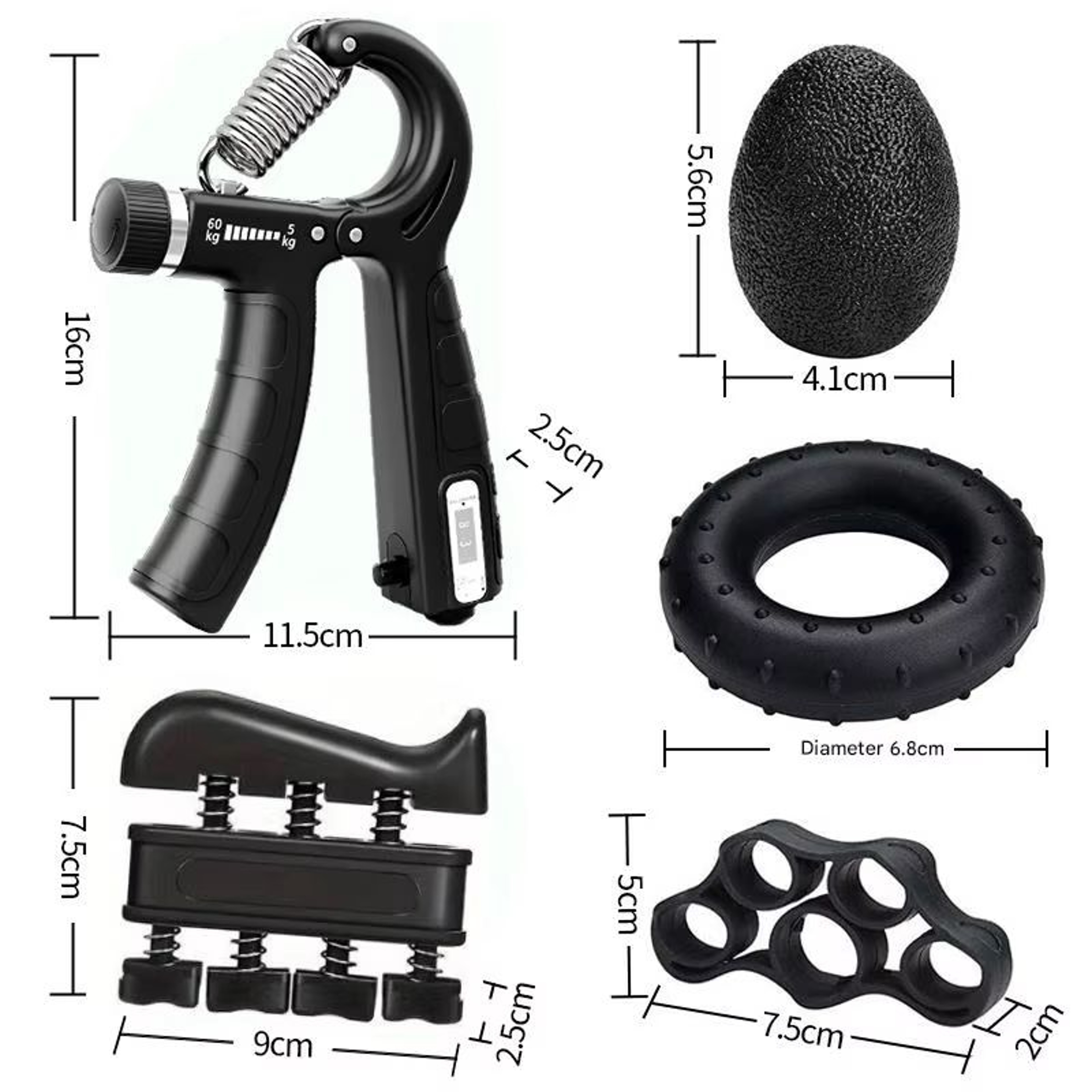 5 In 1 Grip Strength Trainer Set  Hand Gripper Finger Stretcher  Stress Relief Kit For Wrist And Fo 3