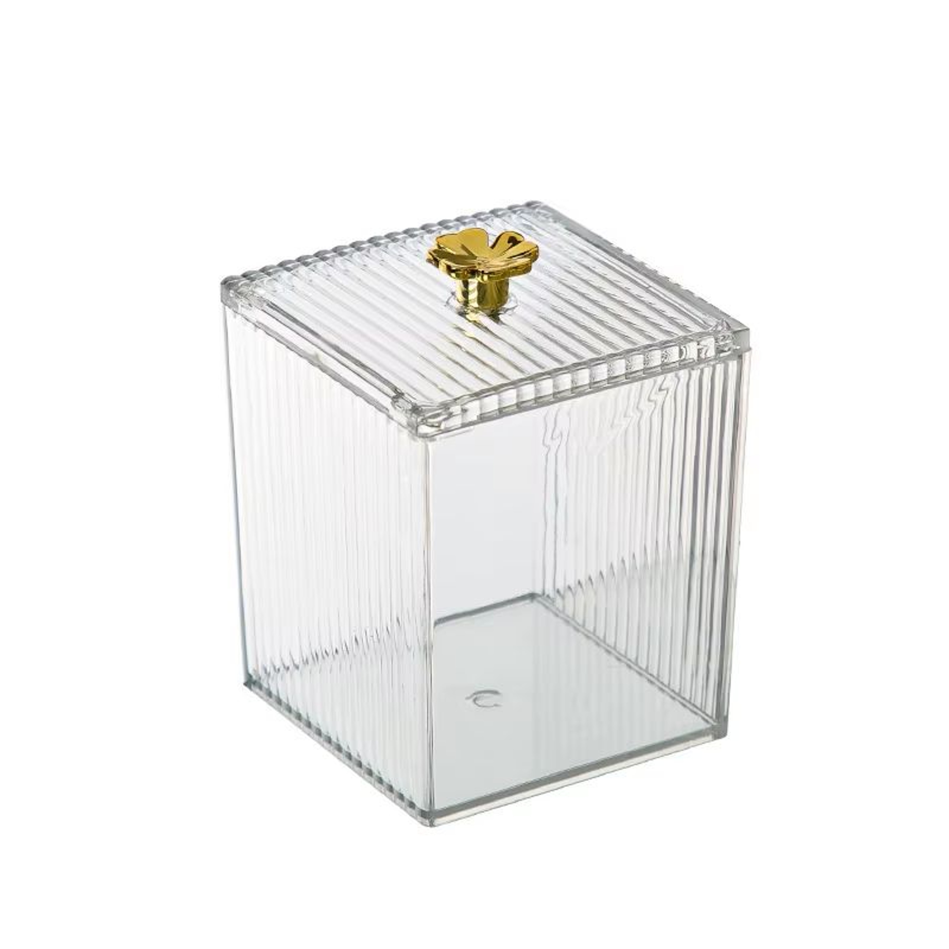 Clear Acrylic Cotton Pad  Swab Storage Box  Dust Proof Makeup Organizer For Vanity And Desktop 5