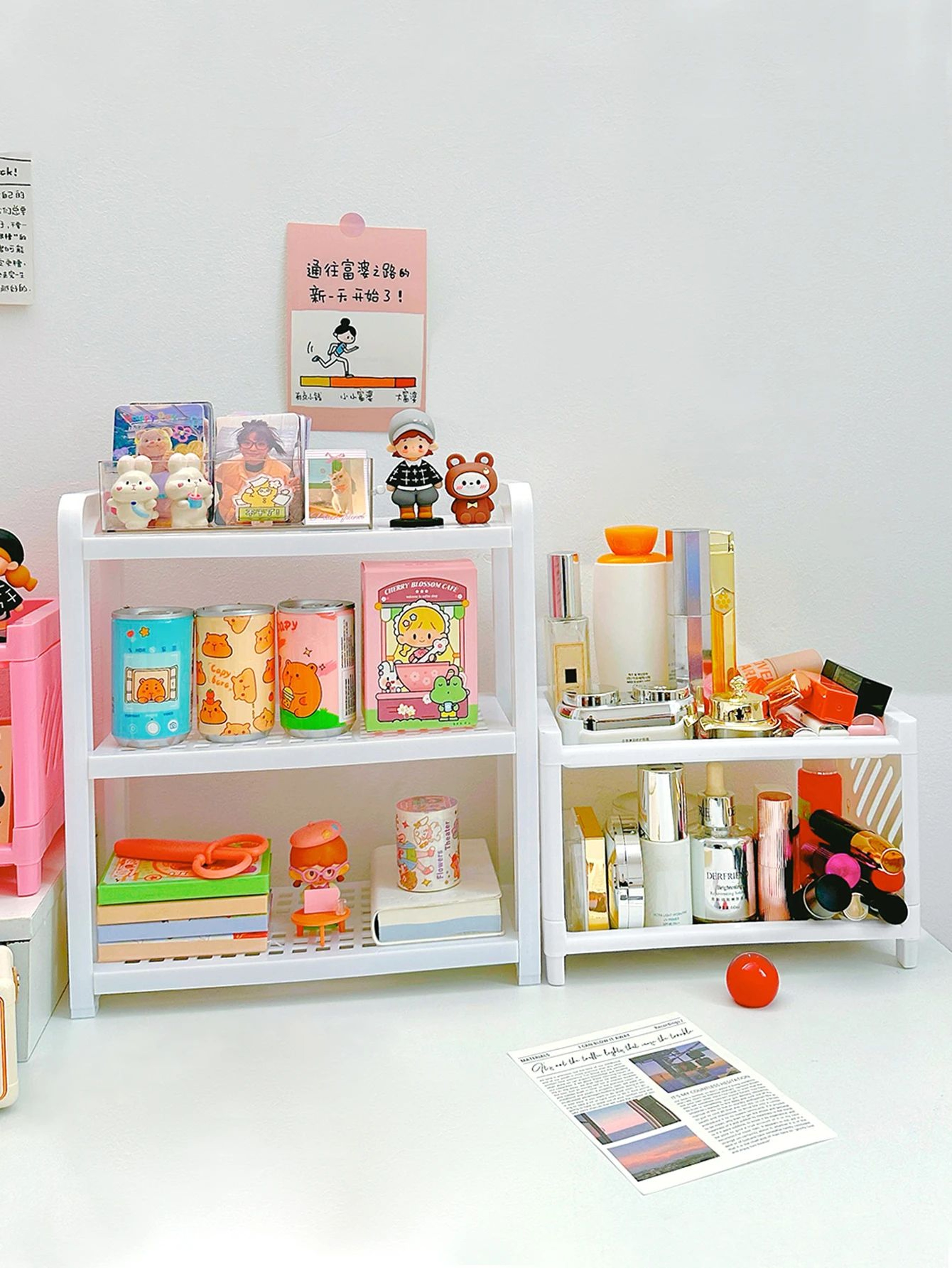 Multi Layer Desktop Storage Shelf Organizer For Office Cosmetics And Home Essentials 0