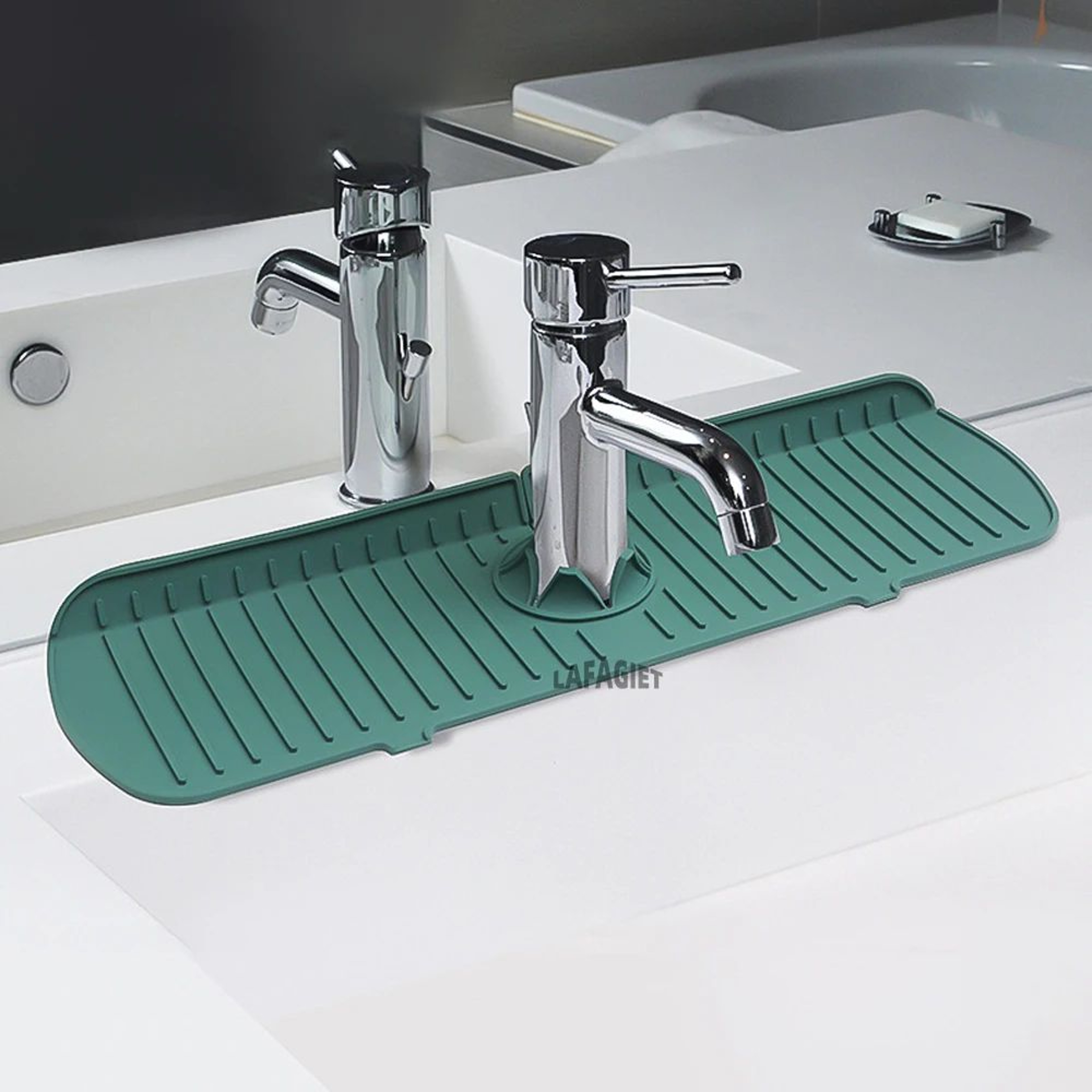 SplashGuard Silicone Faucet Drain Mat For Kitchen And Bathroom Sink 1
