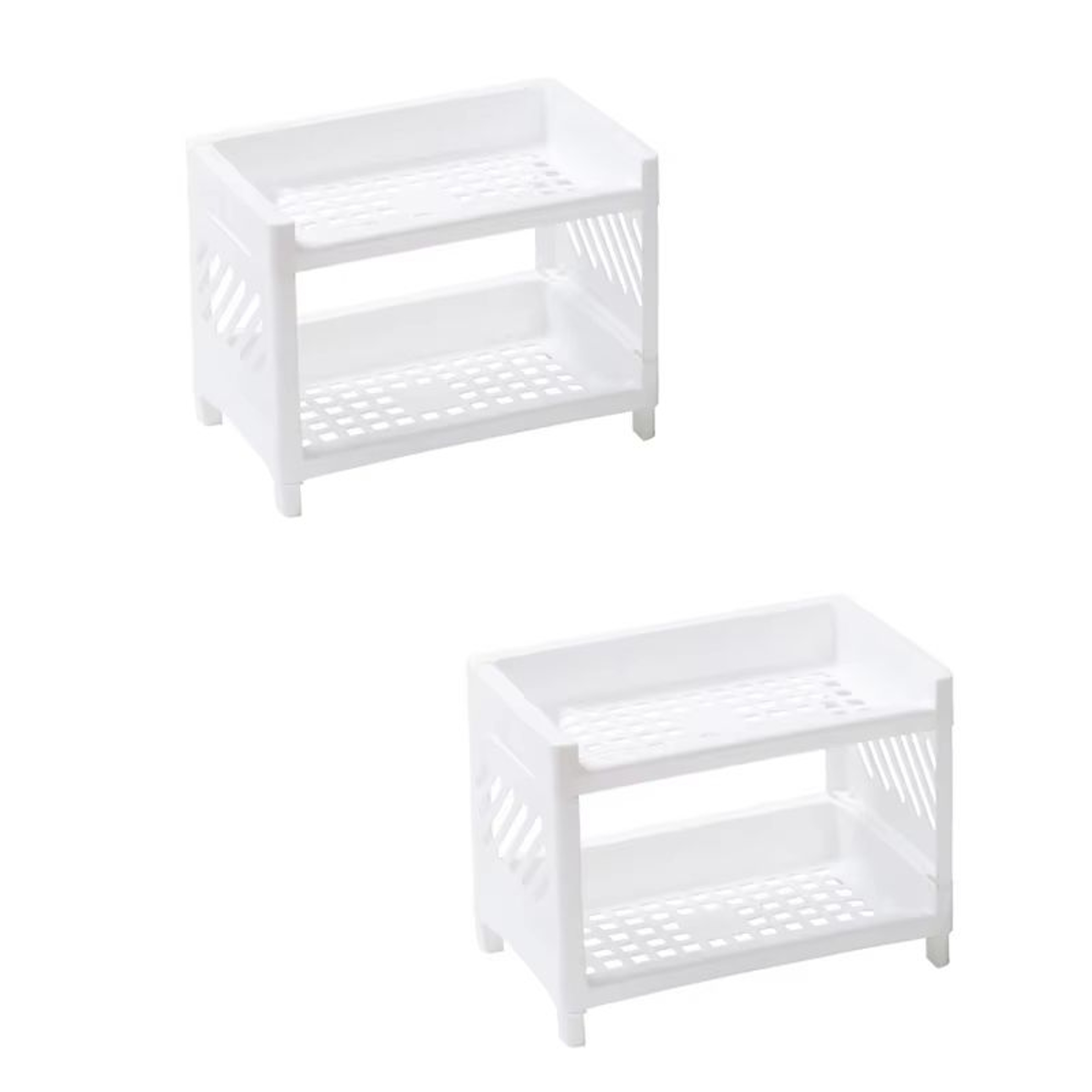 Minimalist Double Layer Desktop Storage Rack Plastic Organizer Shelf 6