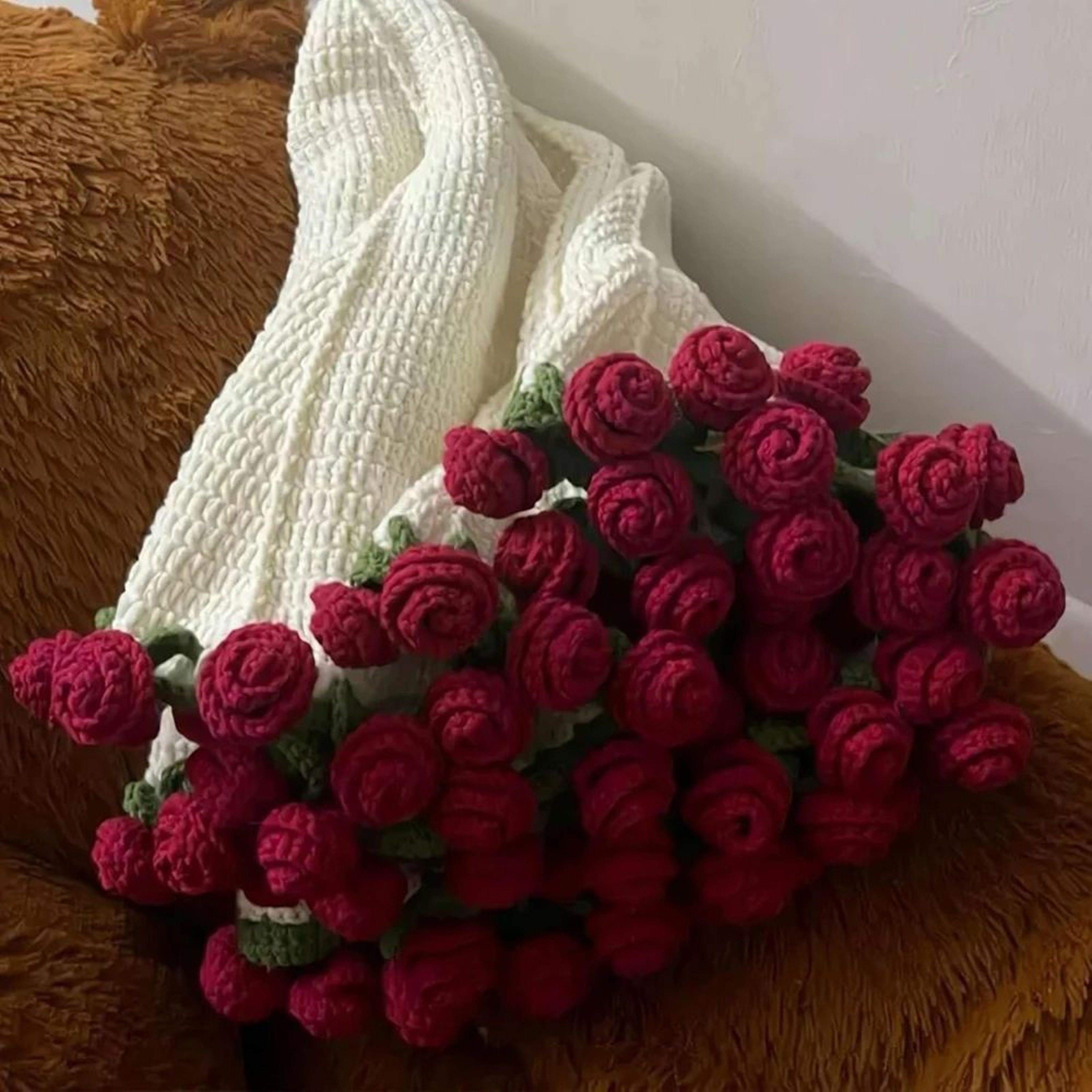 Floral Bouquet Knit Blanket Soft Lightweight Decorative Throw Gift 0