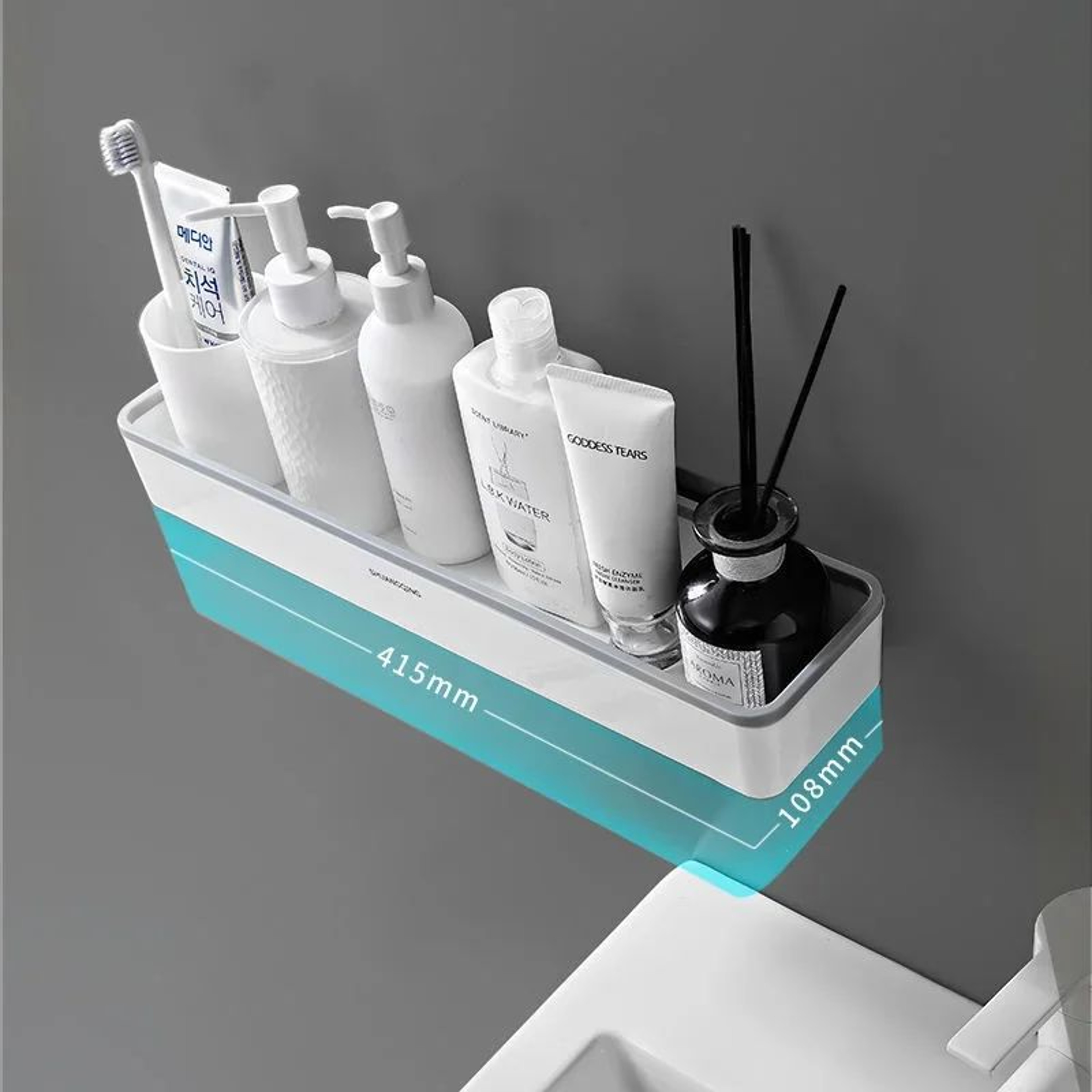 SpaceLift No Drill Over Toilet Storage Rack Wall Mounted Bathroom Organizer 4