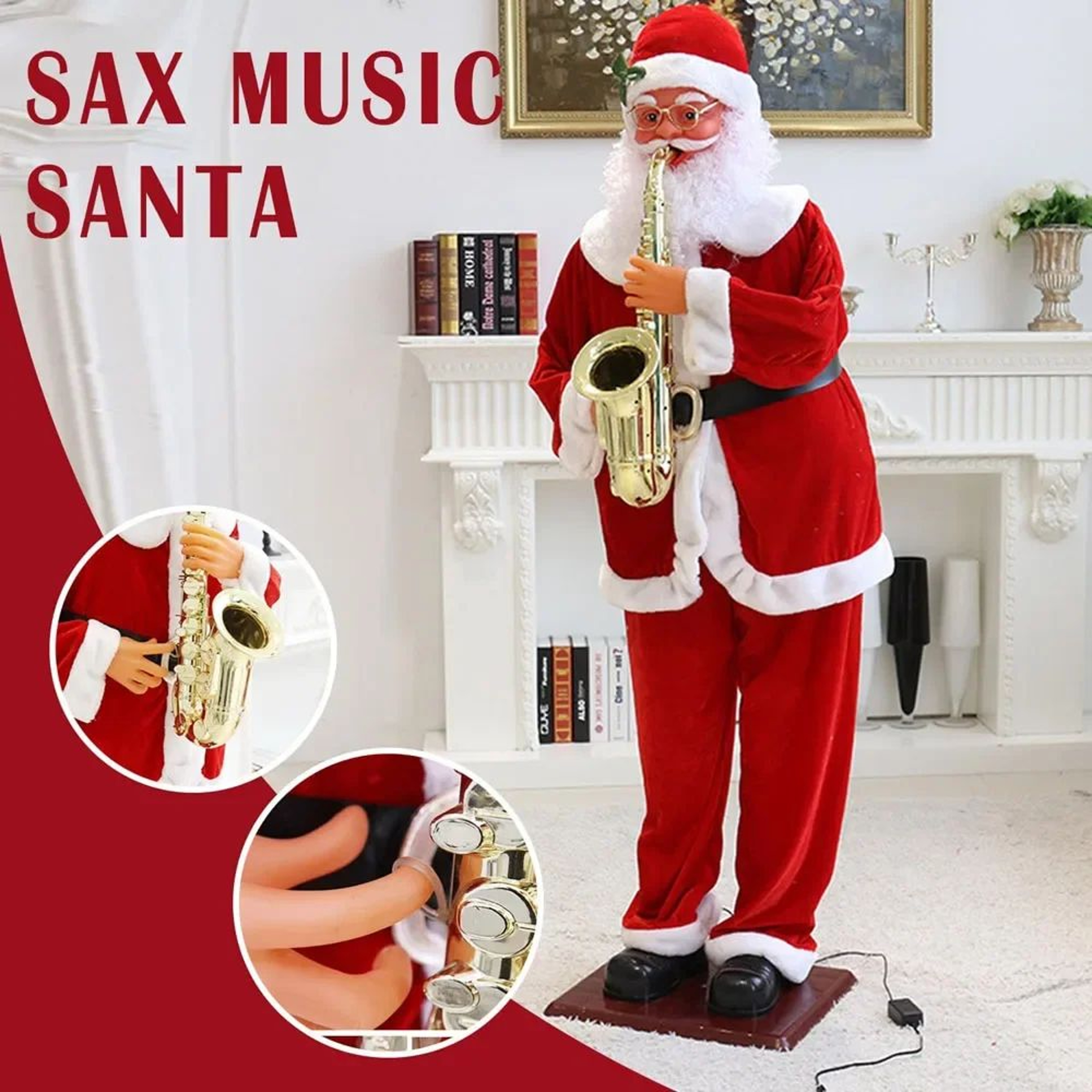 70in Life Size Animated Singing Dancing Santa Claus Holiday Display Decoration 3