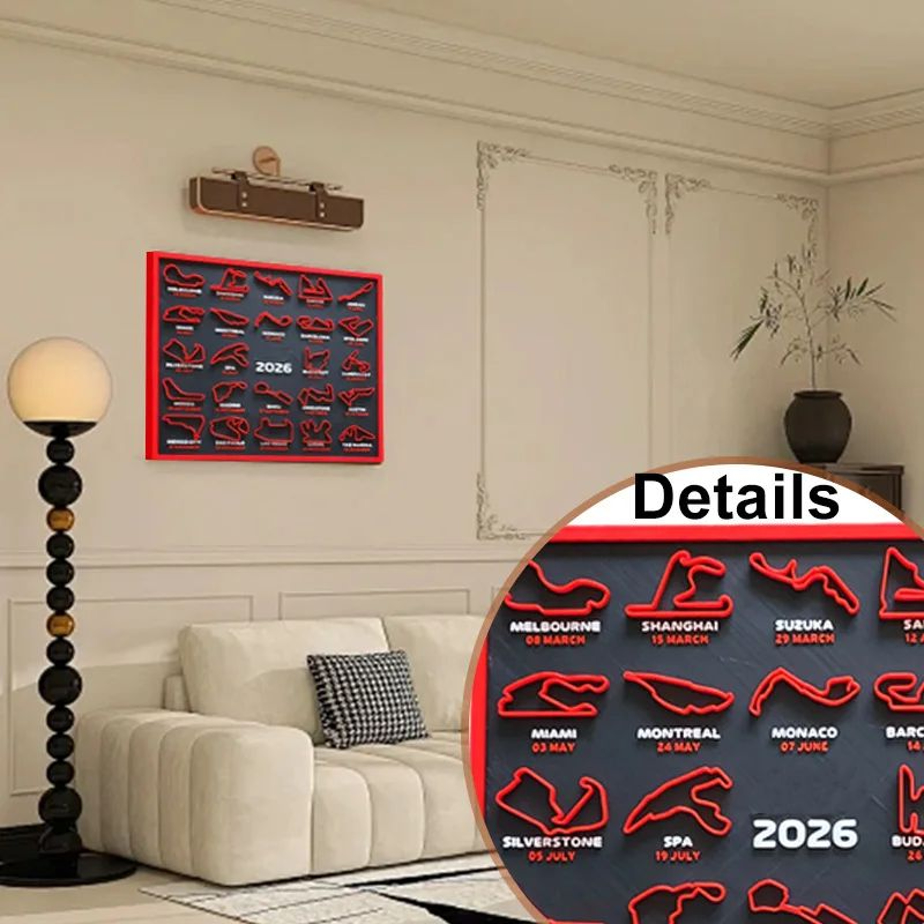 2026 Formula 1 Racing Map Poster Modern Circuit Wall Art For Home And Office Decor 0