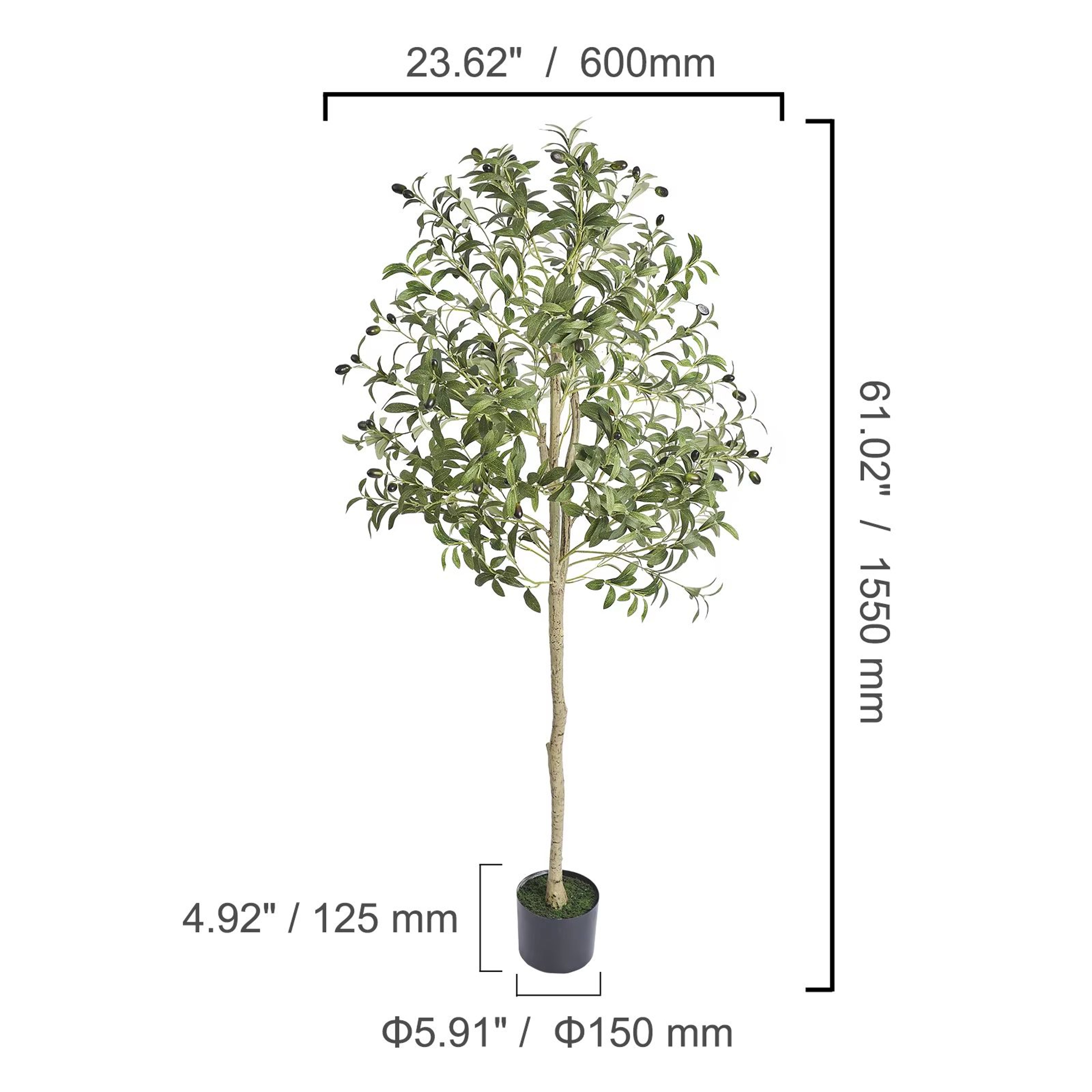 46FT Artificial Olive Tree In Pot With AntiTip Base For Realistic Indoor Outdoor Decor 6
