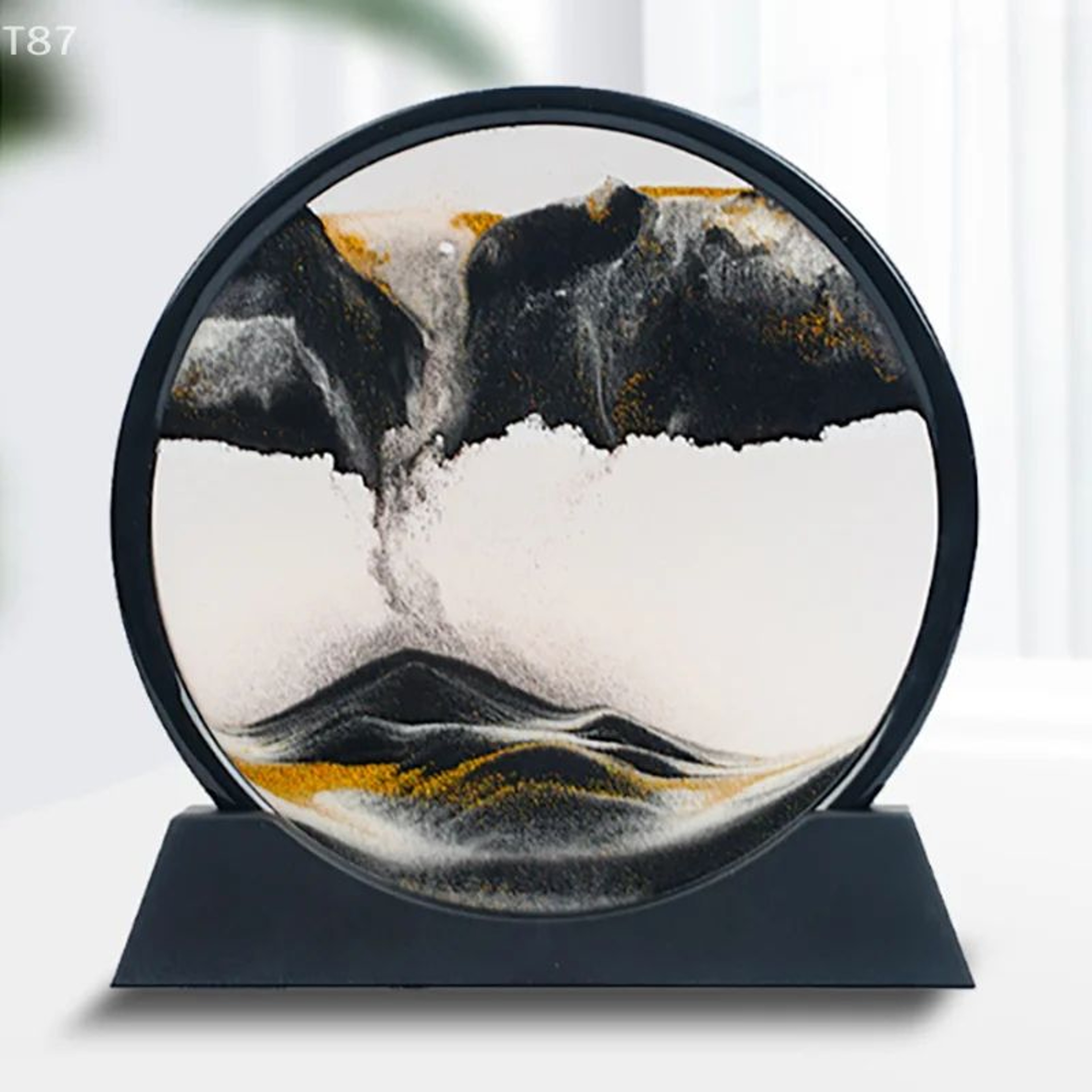 3D Moving Sand Art Hourglass Glass Frame For Relaxing Desk Decor 0