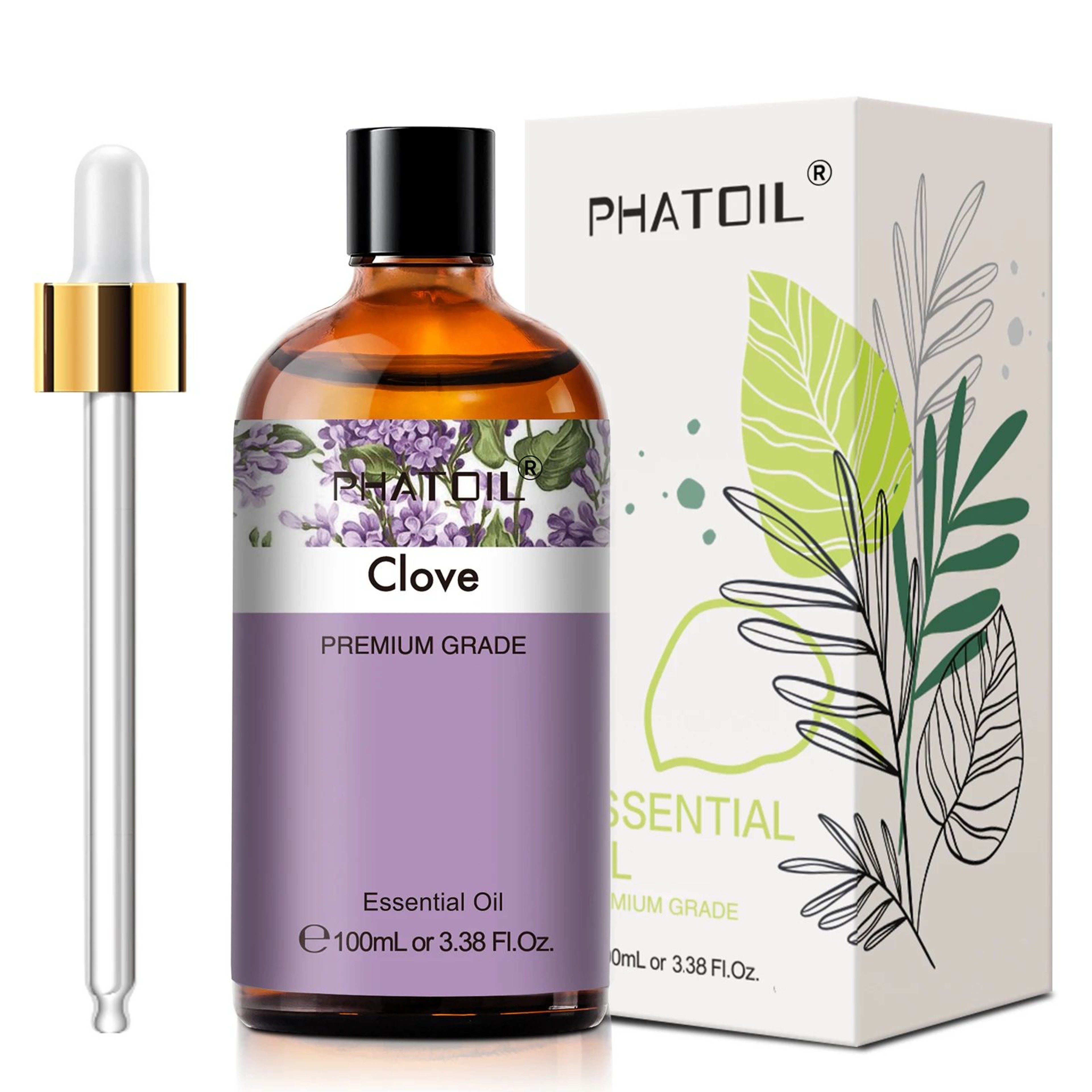 PHATOIL 100ml Essential Oil Set  Eucalyptus Lavender Vanilla Jasmine Lemon  Bergamot For Aromathera 7