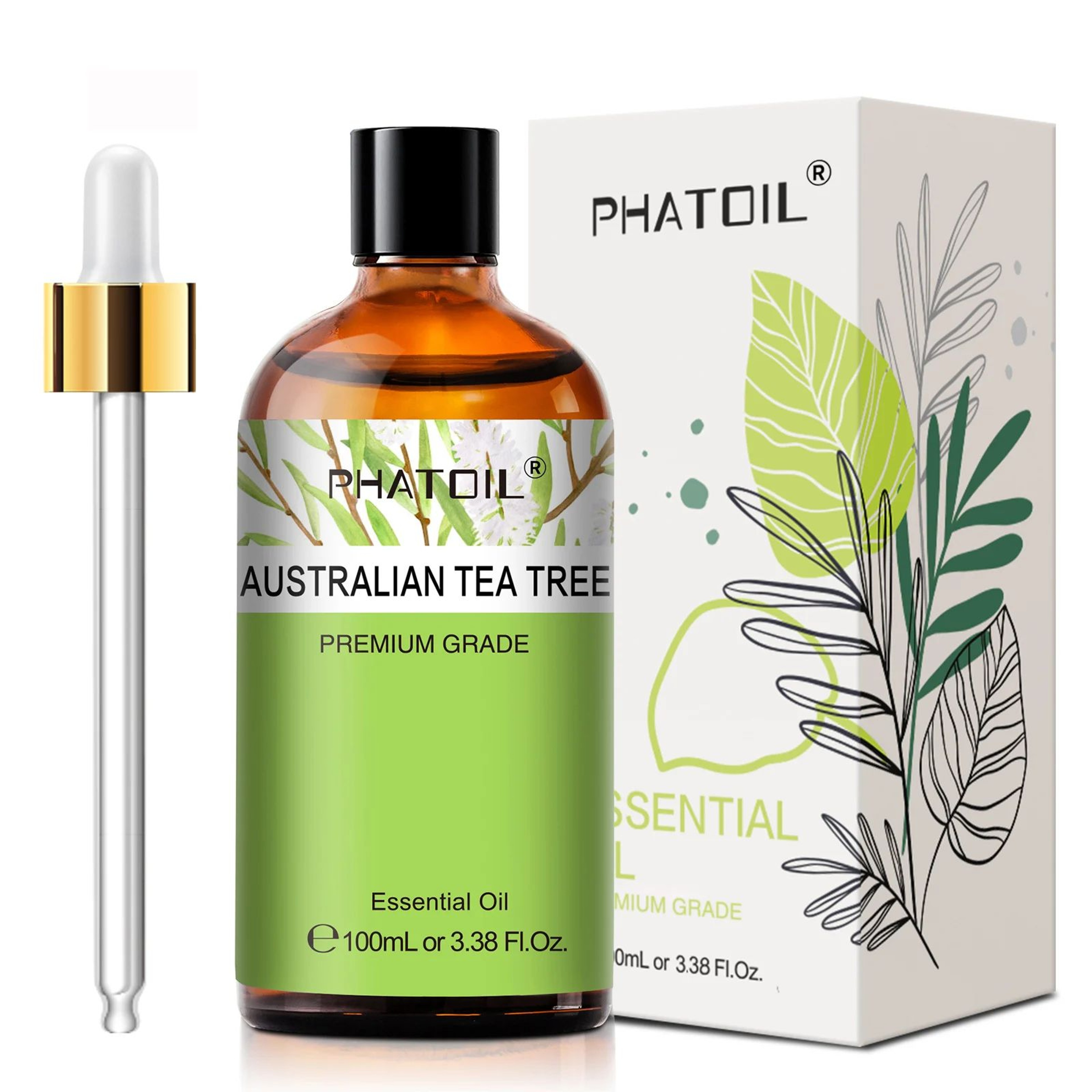 PHATOIL 100ml Essential Oil Set  Eucalyptus Lavender Vanilla Jasmine Lemon  Bergamot For Aromathera 8
