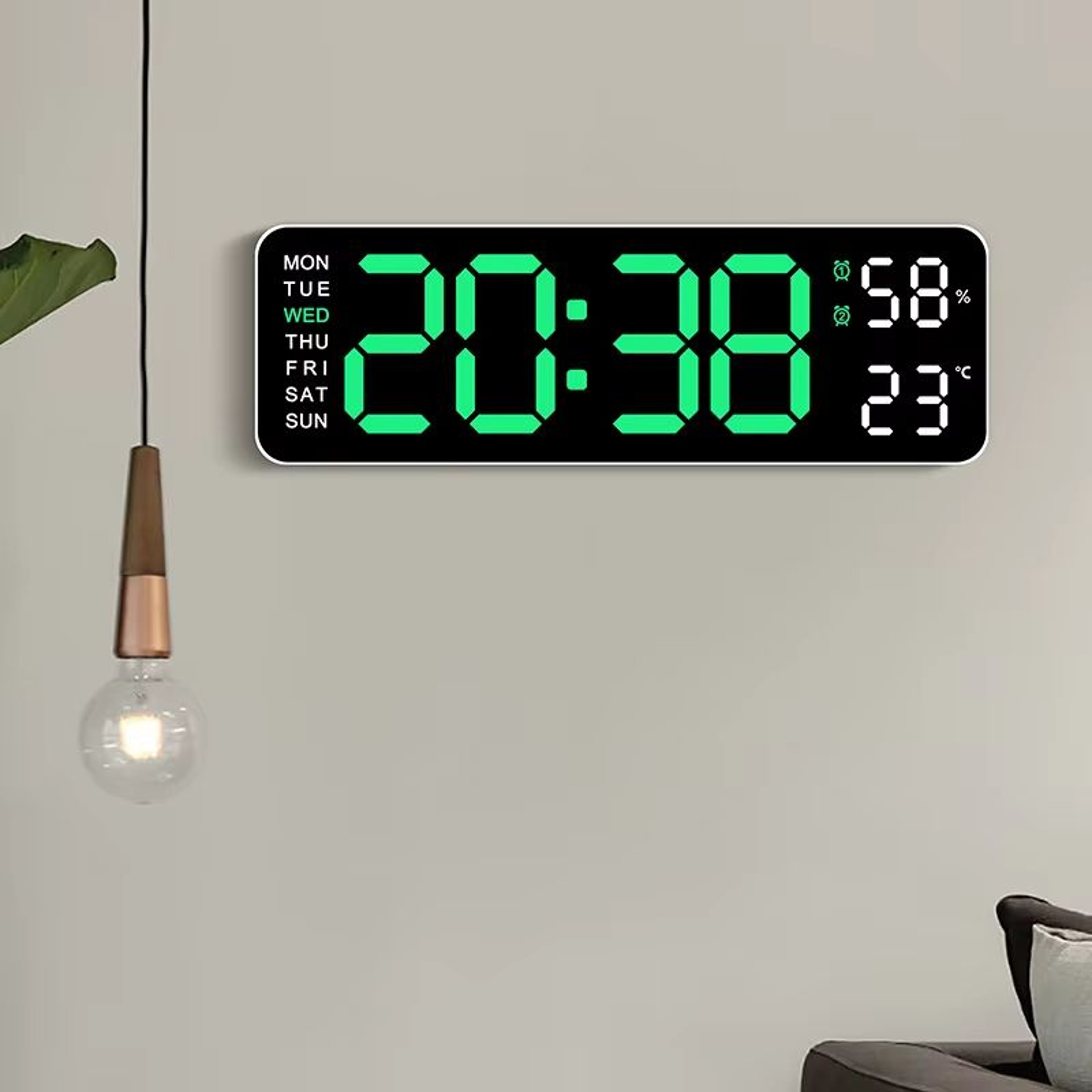 10Inch Smart LED Wall Clock With Temperature  Calendar  Minimalist Digital Desk Or Wall Display 0