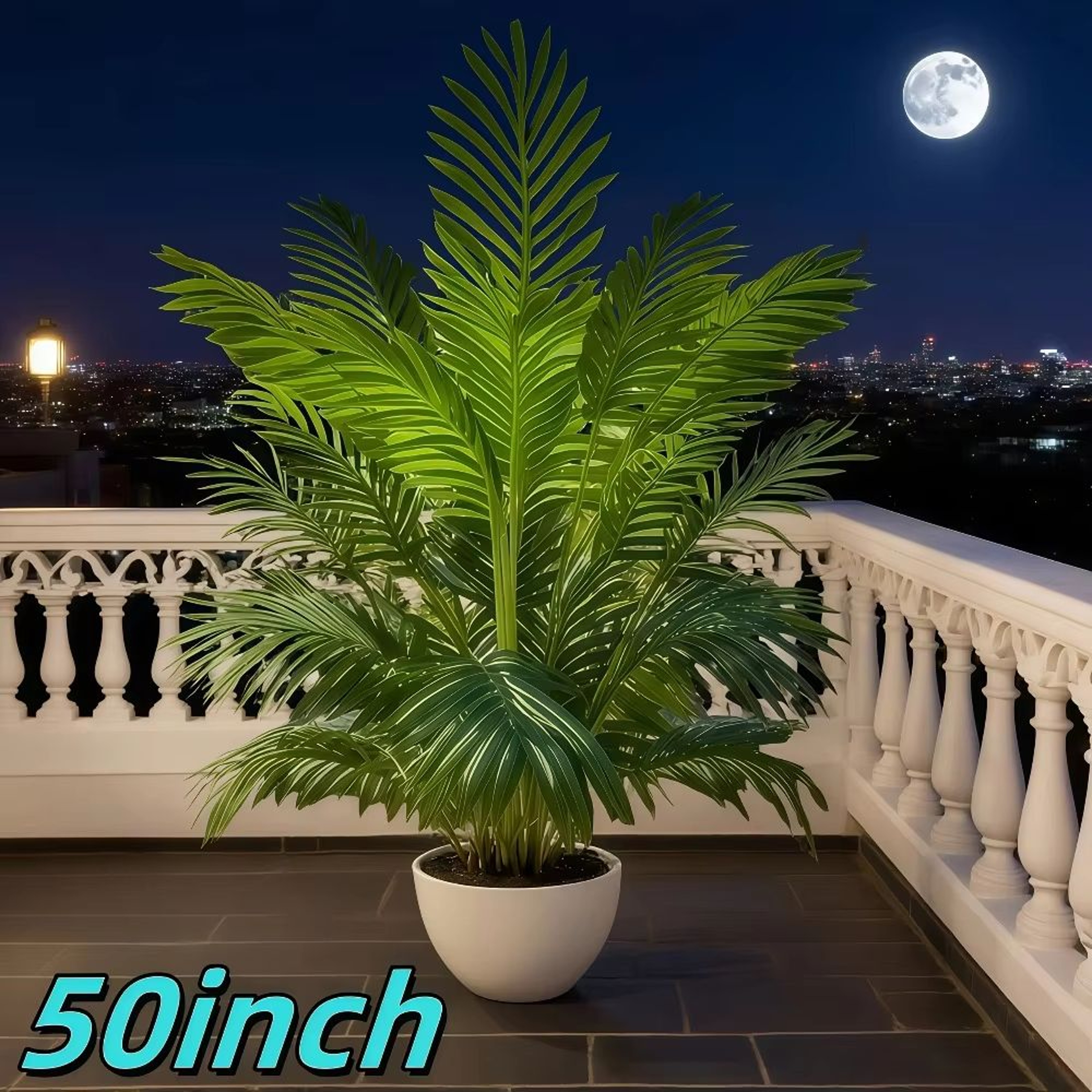 50Inch Giant Artificial Palm Tree  Realistic Tropical Faux Plant For Indoor Outdoor Decor 1